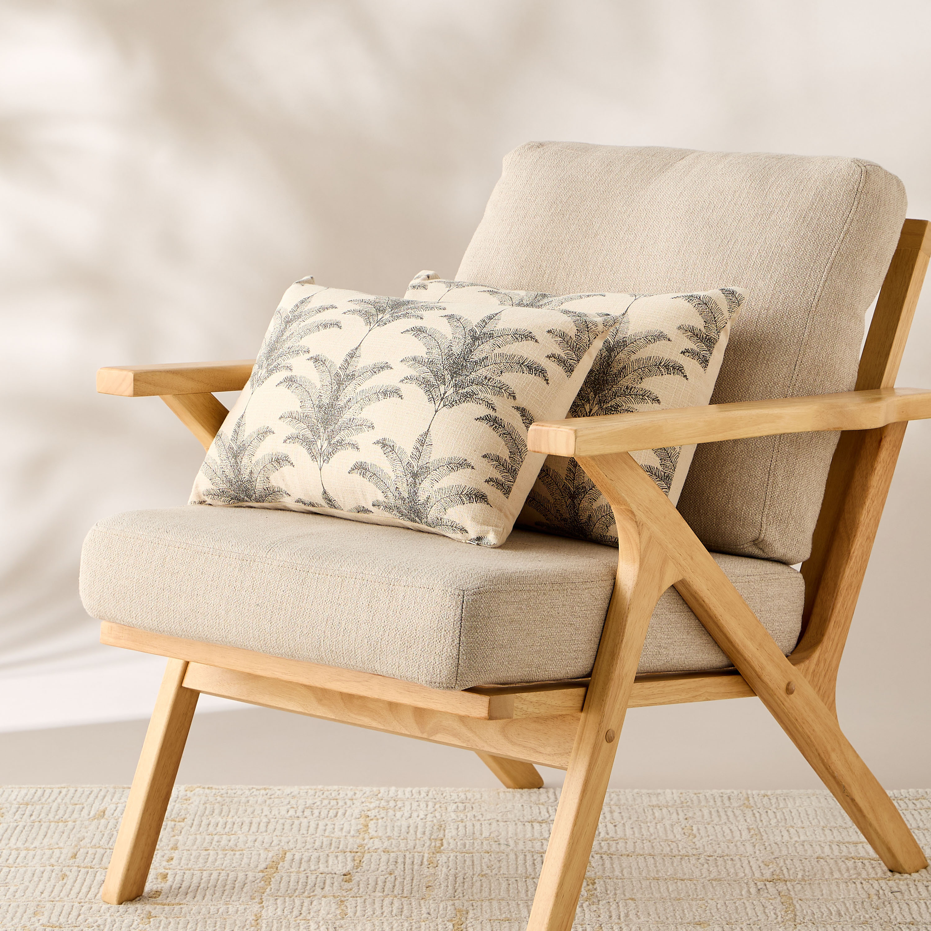 Palm Tree Print 2-Piece Filled Cushion Set - 35x50 cms-household-cushionsandthrows-filledcushions-decorativecushions-image-1