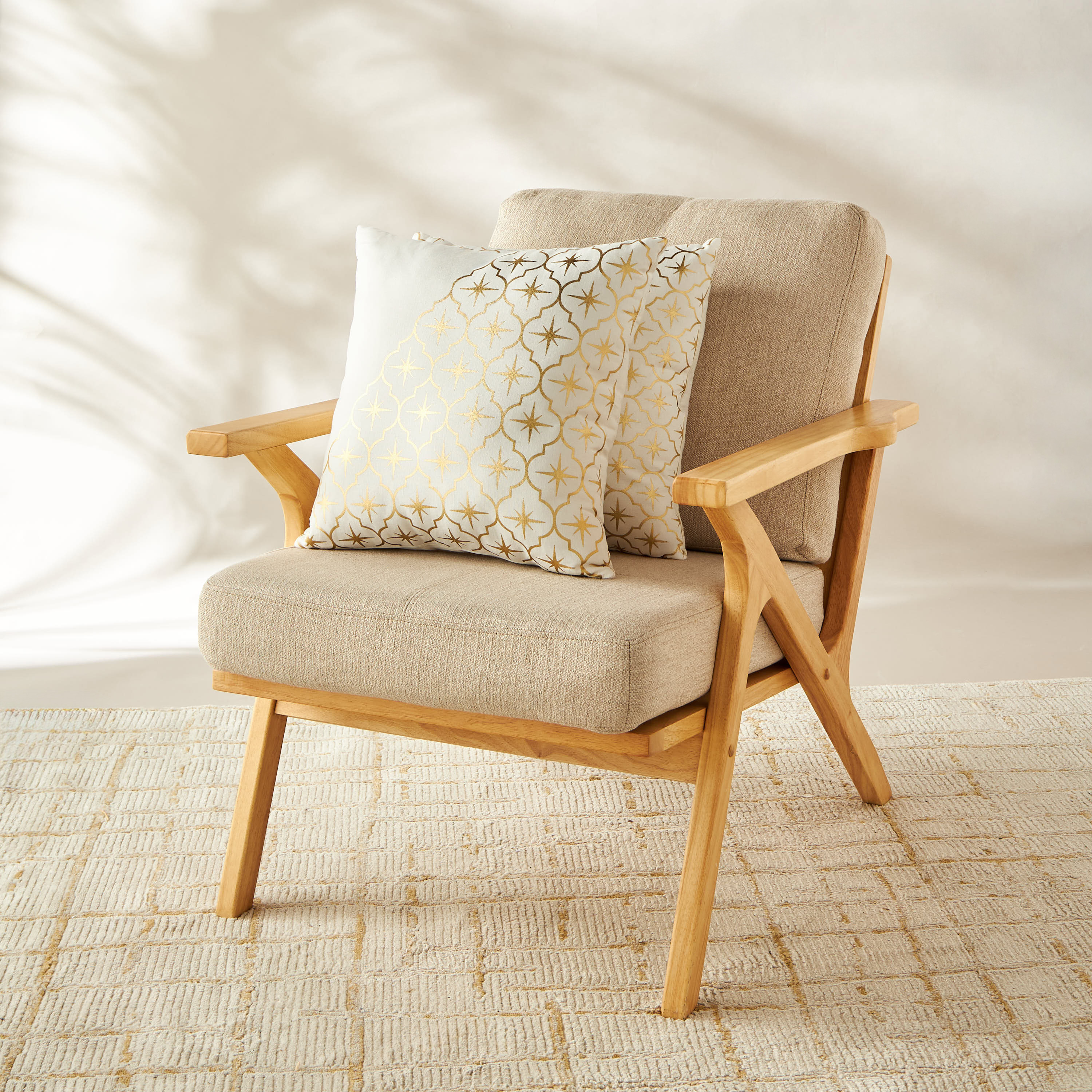 Star Print 2-Piece Filled Cushion Set - 45x45 cms-household-cushionsandthrows-filledcushions-decorativecushions-image-1