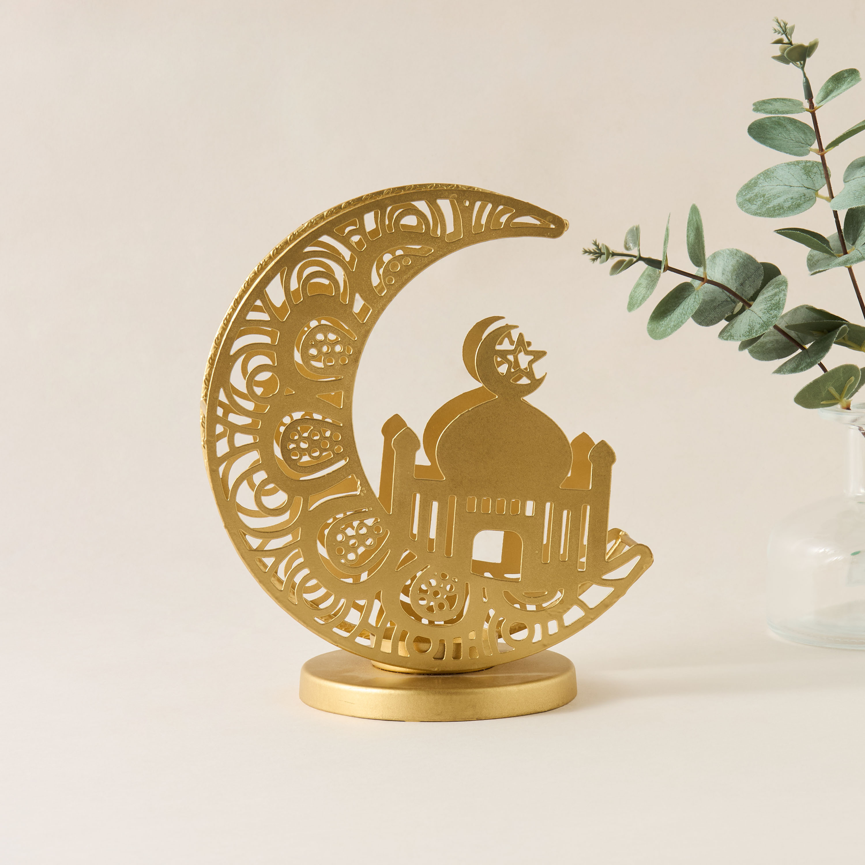 Decorative Crescent Accent Tealight Holder - 18x23 cms-household-decor-candleholdersandlanterns-image-1