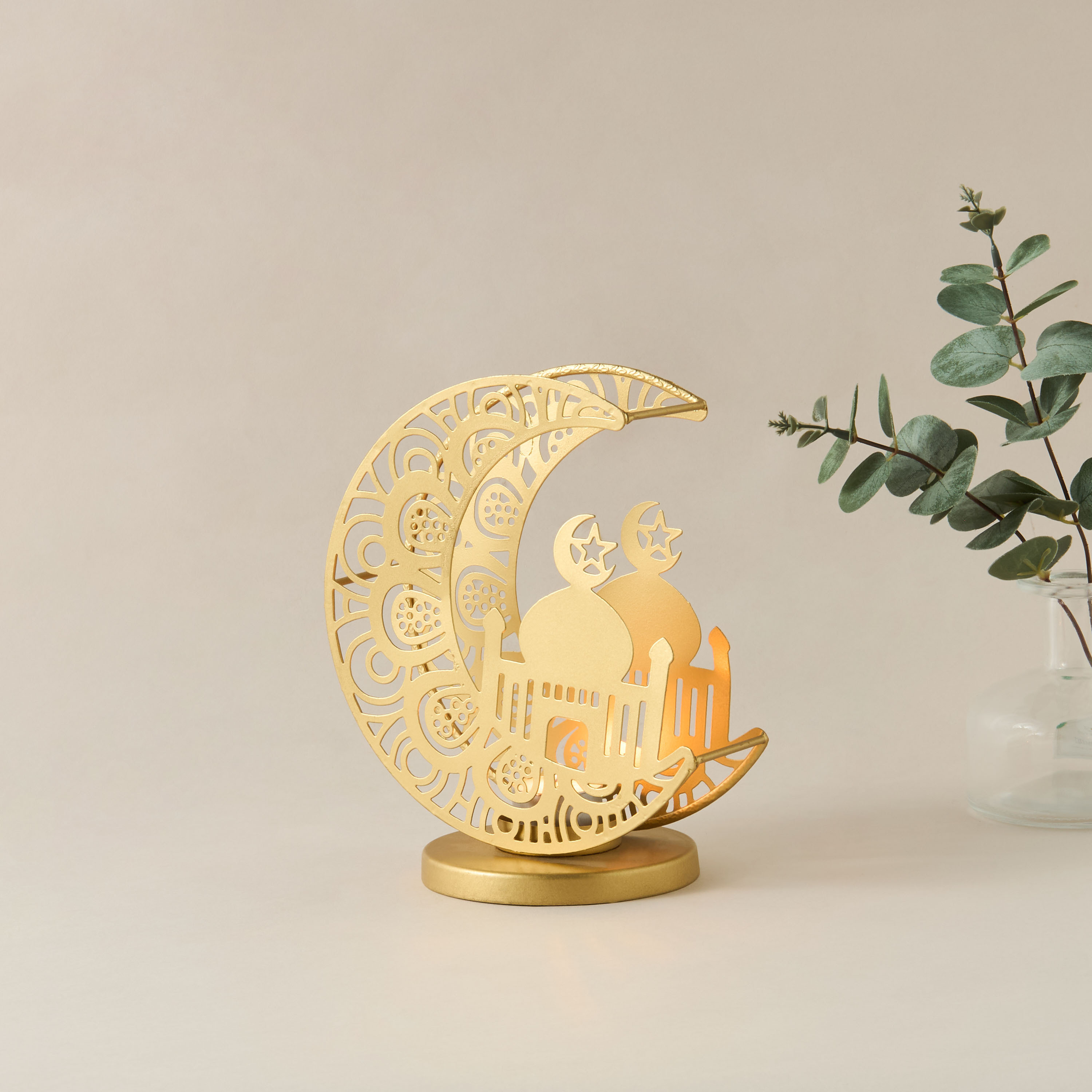 Decorative Crescent Accent Tealight Holder - 18x23 cms-household-decor-candleholdersandlanterns-image-2