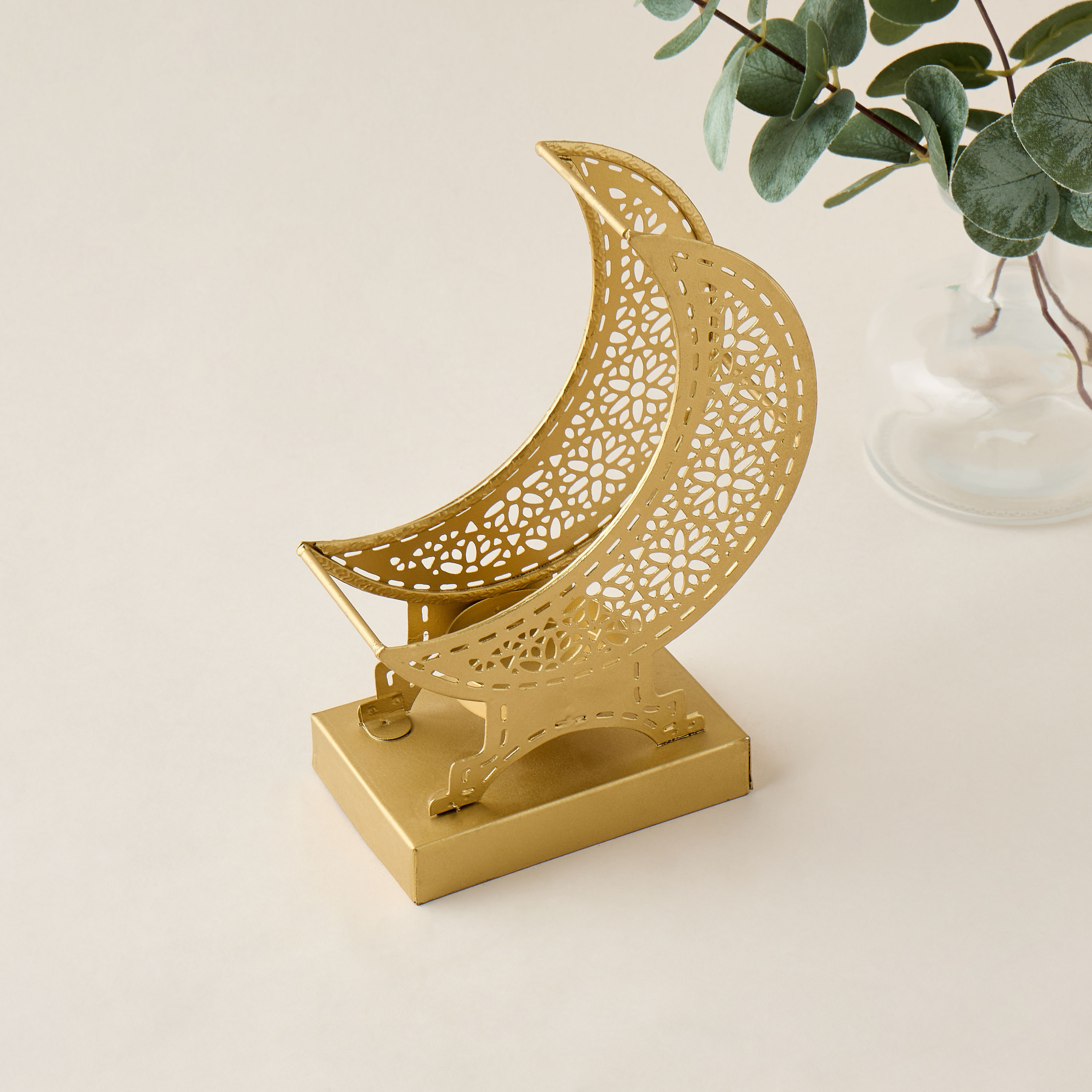 Decorative Crescent Accent Tealight Holder - 11x22 cms-household-decor-candleholdersandlanterns-image-2