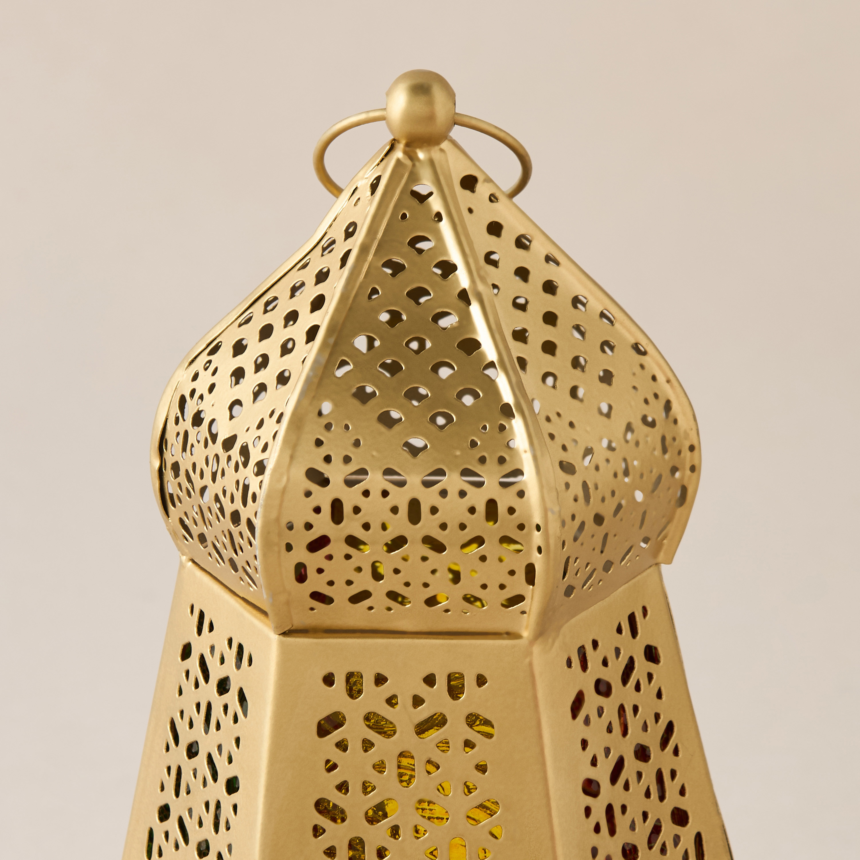 Cutwork Detail Metal Tealight Lantern-household-decor-candleholdersandlanterns-image-3