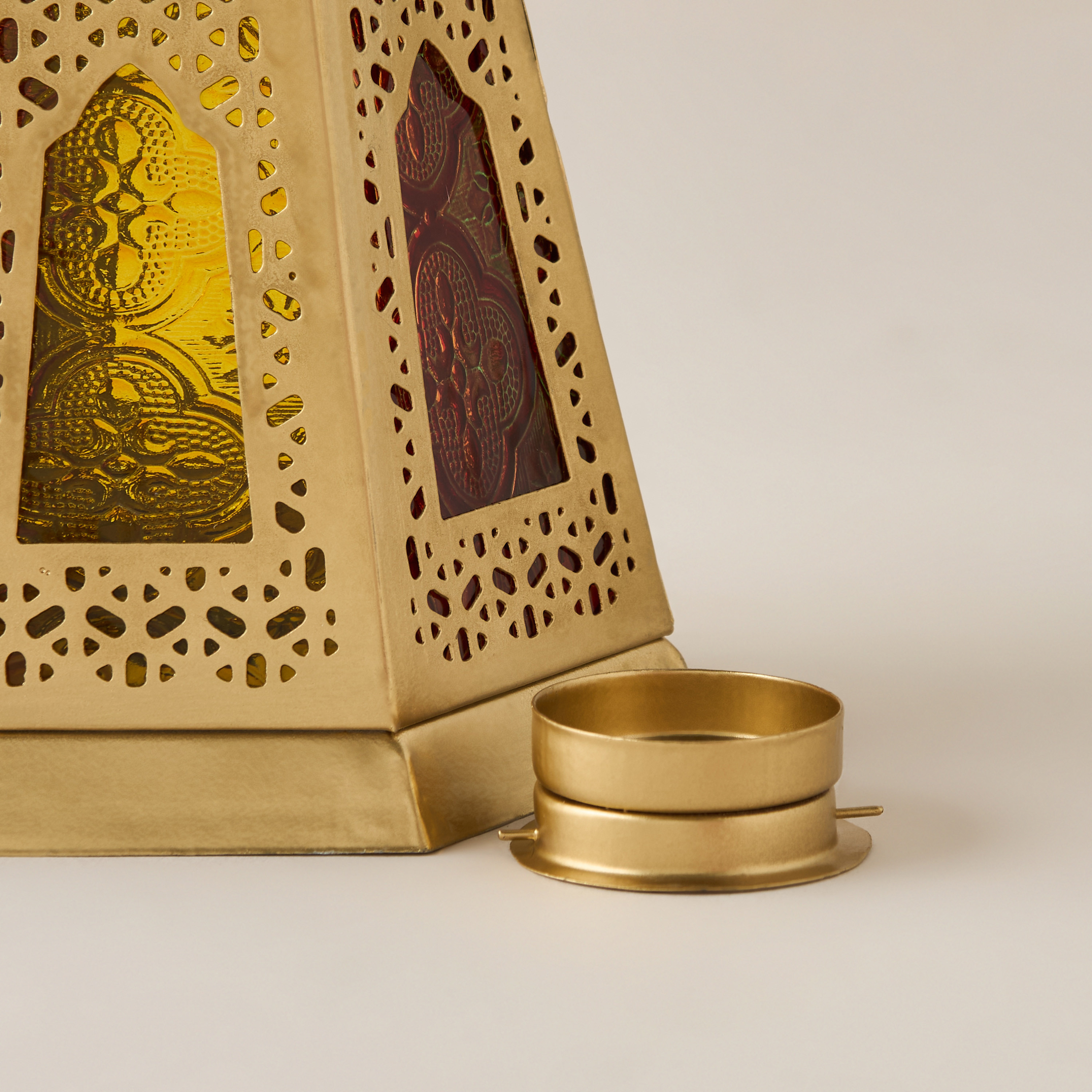 Cutwork Detail Metal Tealight Lantern-household-decor-candleholdersandlanterns-image-5
