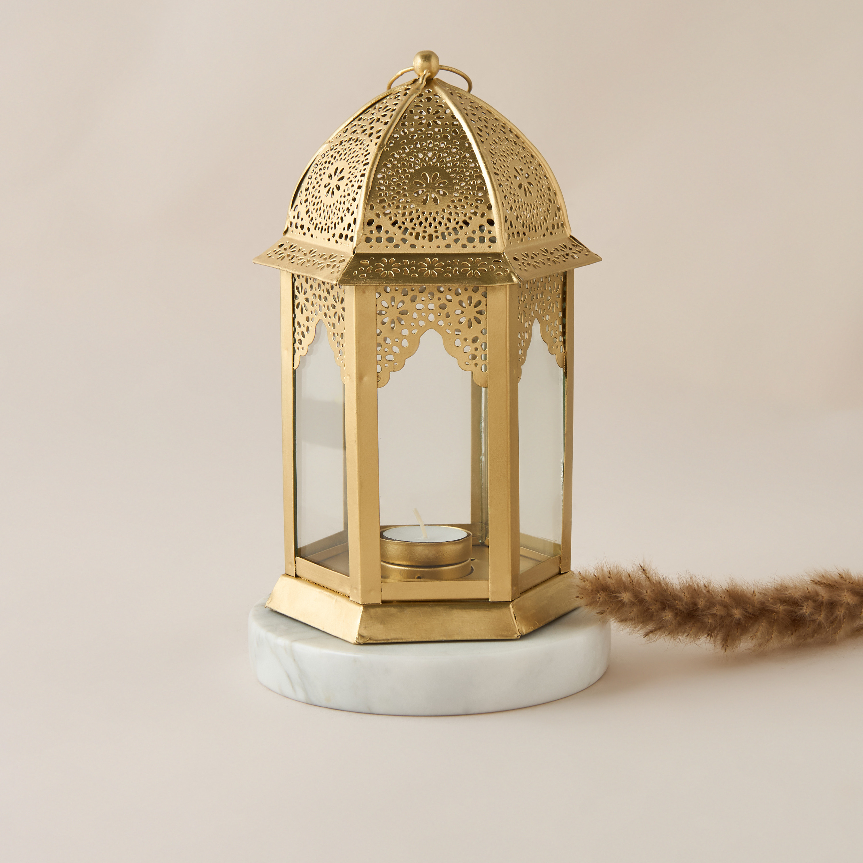 Metallic Filigree Tealight Lantern-household-decor-candleholdersandlanterns-image-1