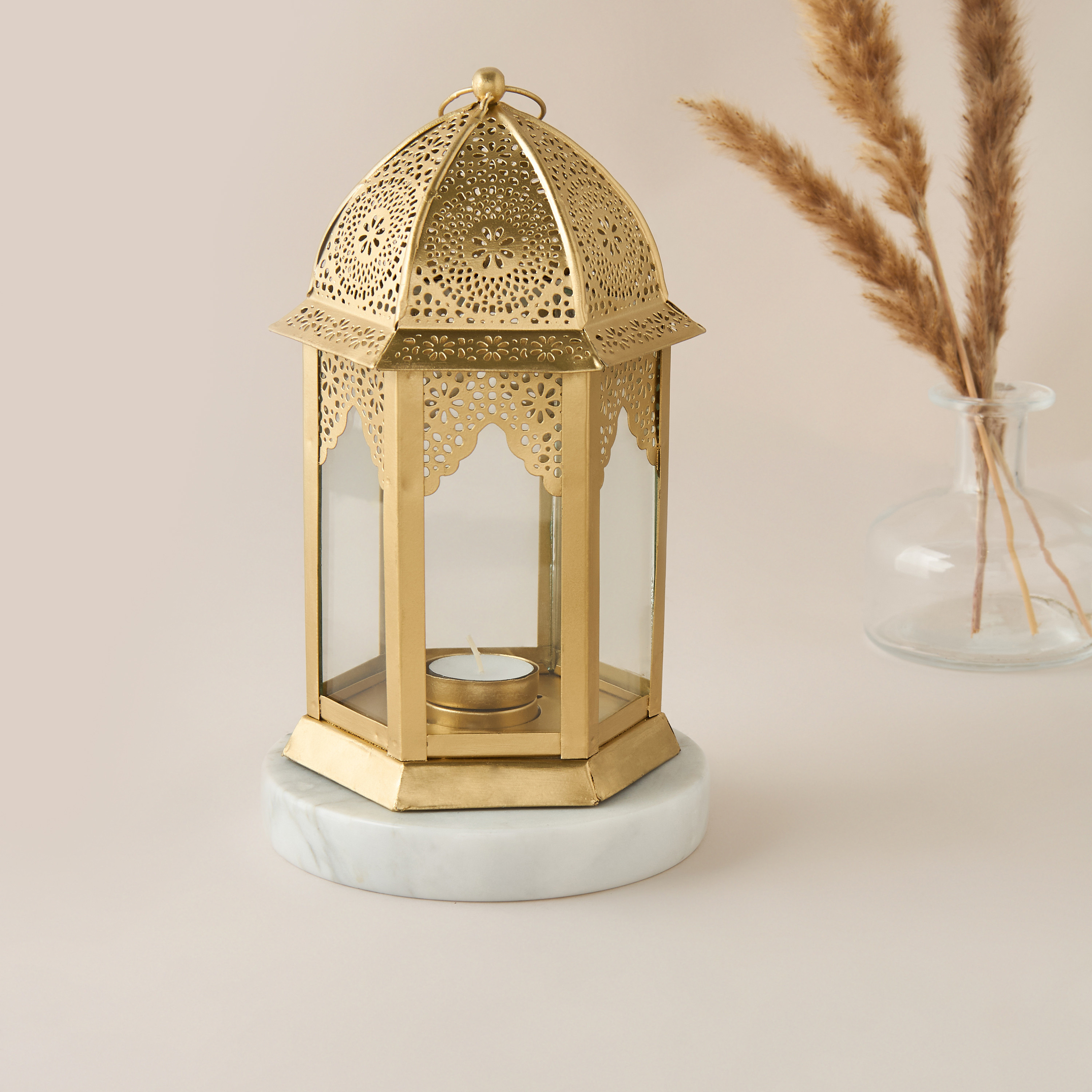 Metallic Filigree Tealight Lantern-household-decor-candleholdersandlanterns-image-2