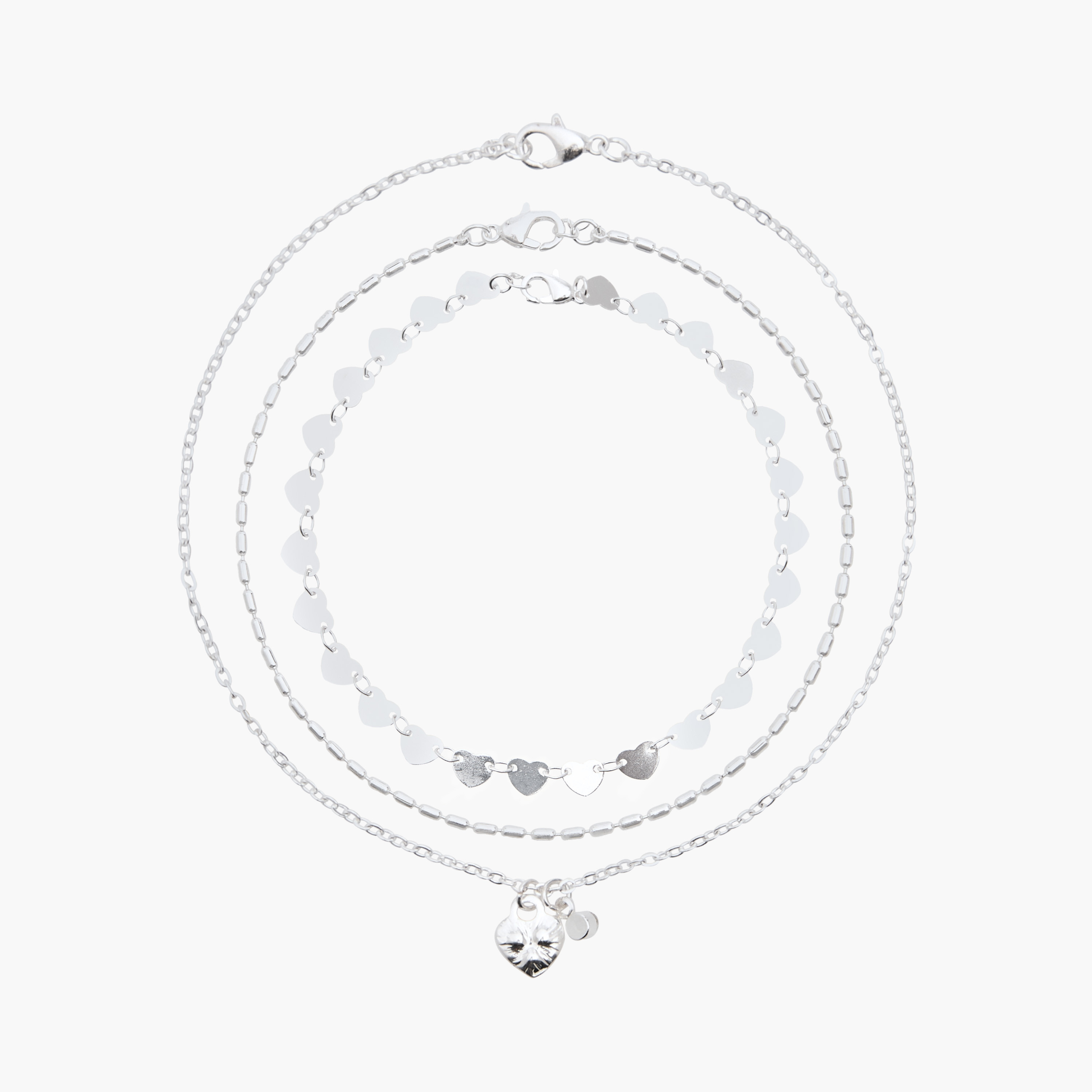 خلاخيل معدن مزينة - عبوة من 3 قطع-women-watchesandjewellery-jewellery-anklets-image-6