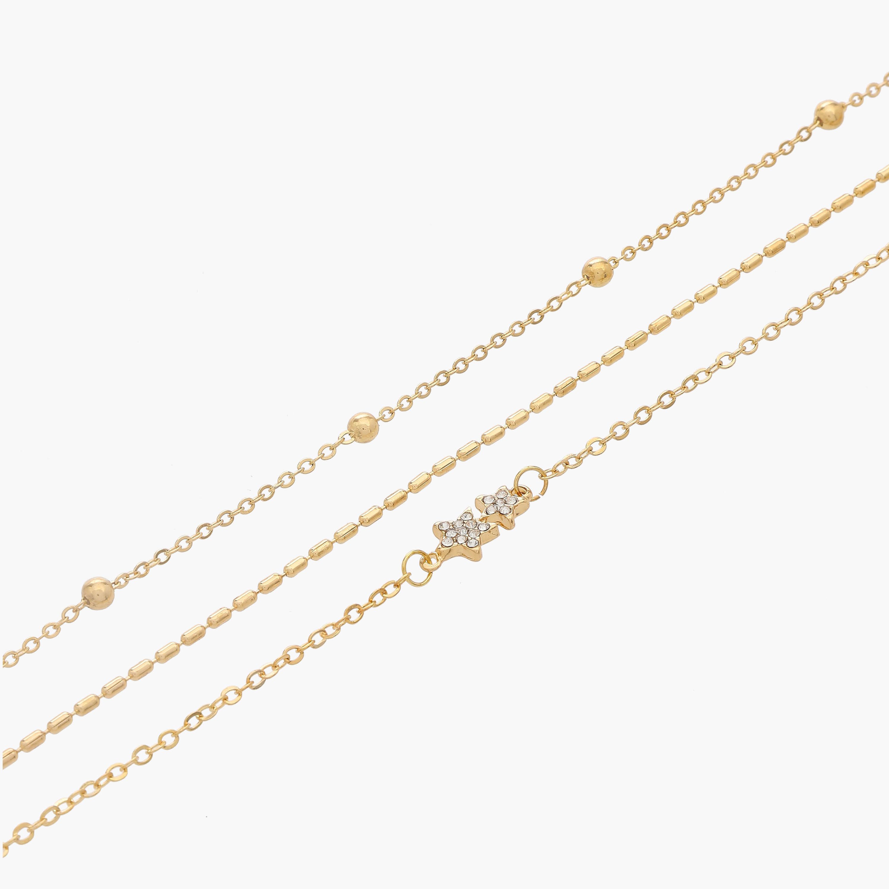 خلاخيل ذهبية اللون بتصاميم متنوعة - عبوة 3 قطع-women-watchesandjewellery-jewellery-anklets-image-2