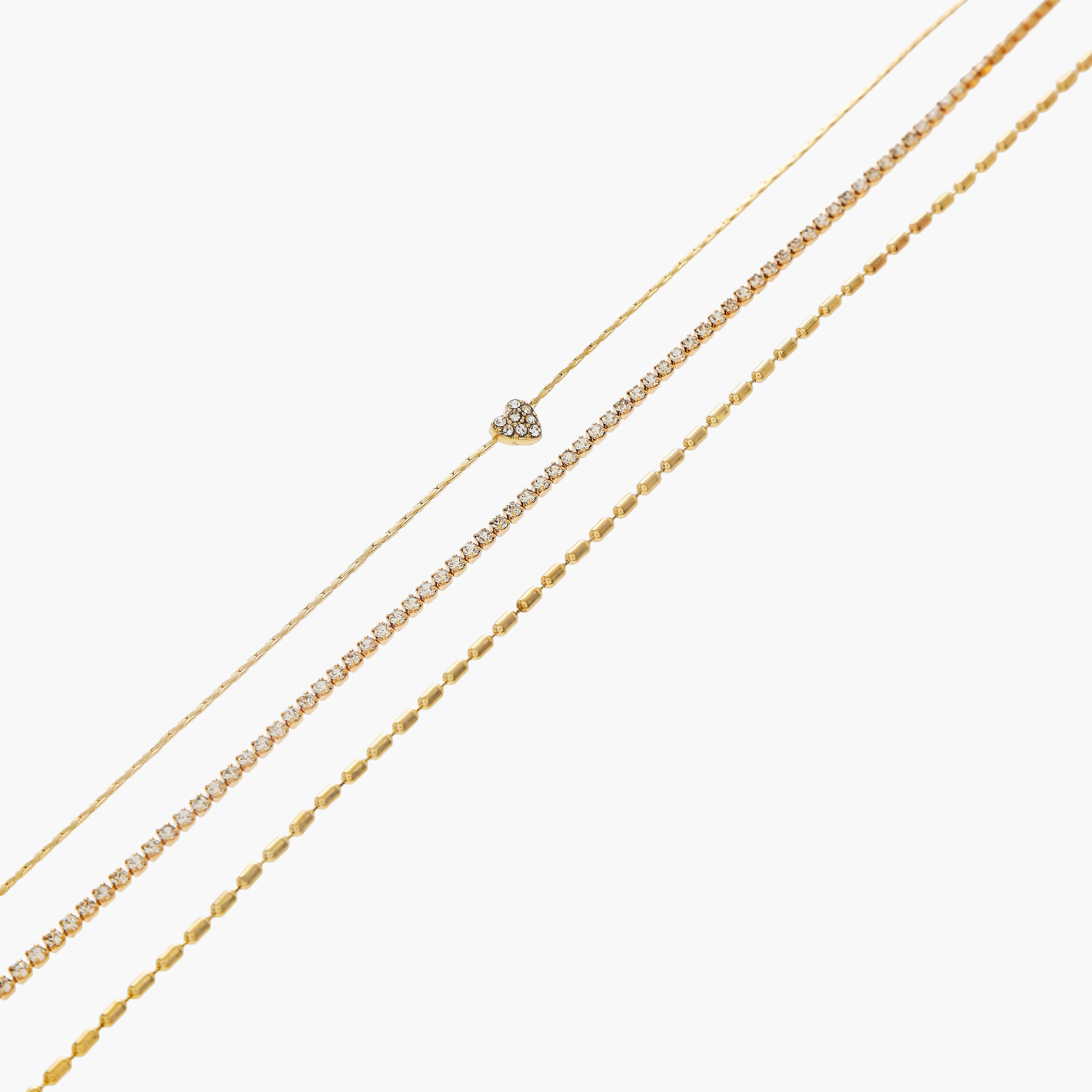 خلاخيل معدن مزينة - عبوة 3 قطع-women-watchesandjewellery-jewellery-anklets-image-1