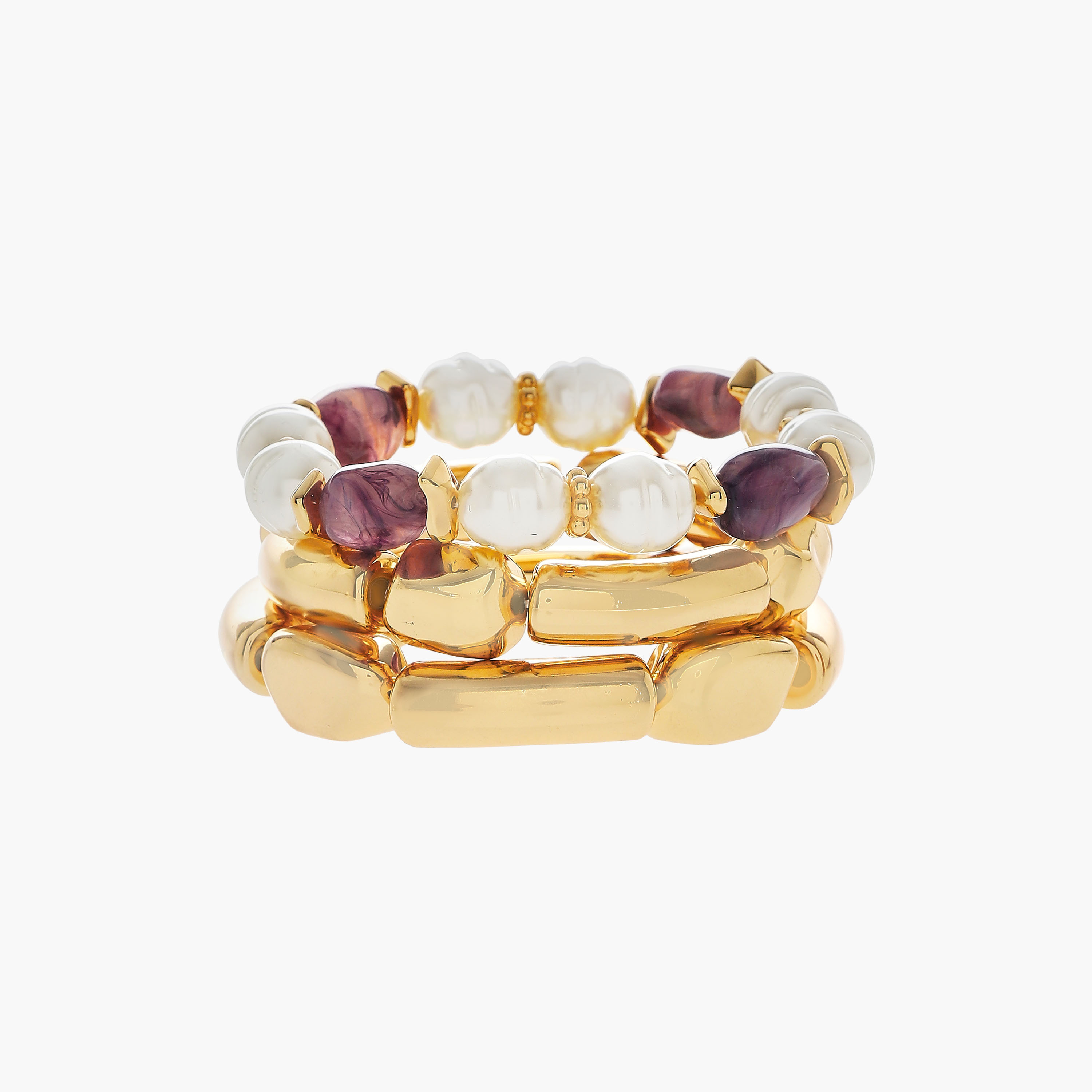 Pack of 3 Metal Beaded Bracelet-women-watchesandjewellery-jewellery-banglesandbracelets-image-1