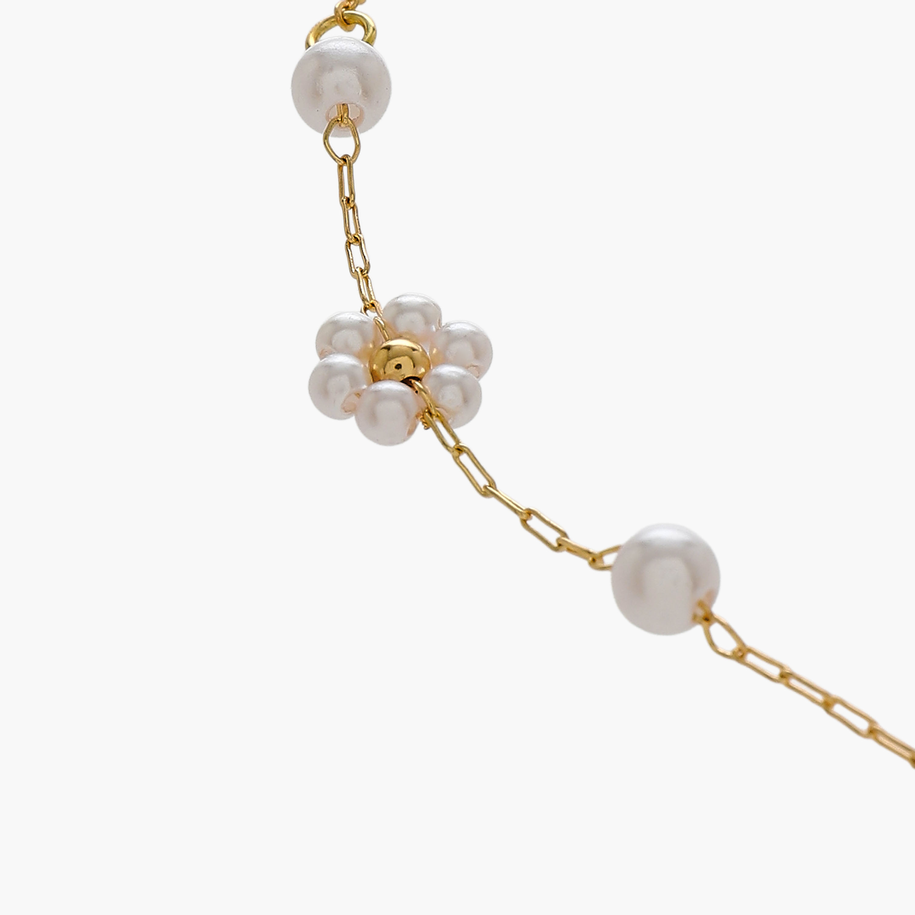 عقد معدني مزين بزهور لؤلؤ-women-watchesandjewellery-jewellery-necklacesandpendants-image-4