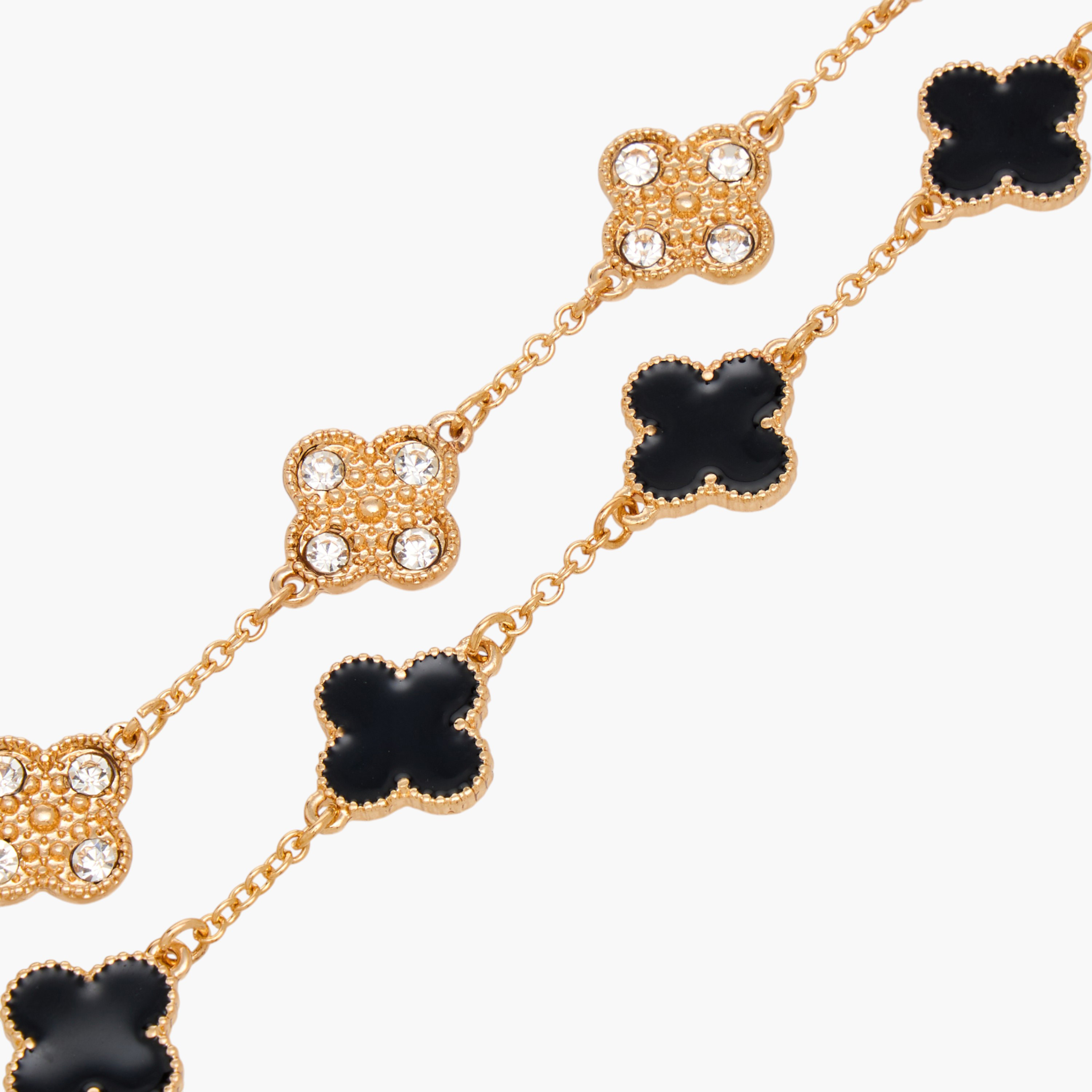 Gold Tone Clover Charm Bracelet-women-watchesandjewellery-jewellery-banglesandbracelets-image-6