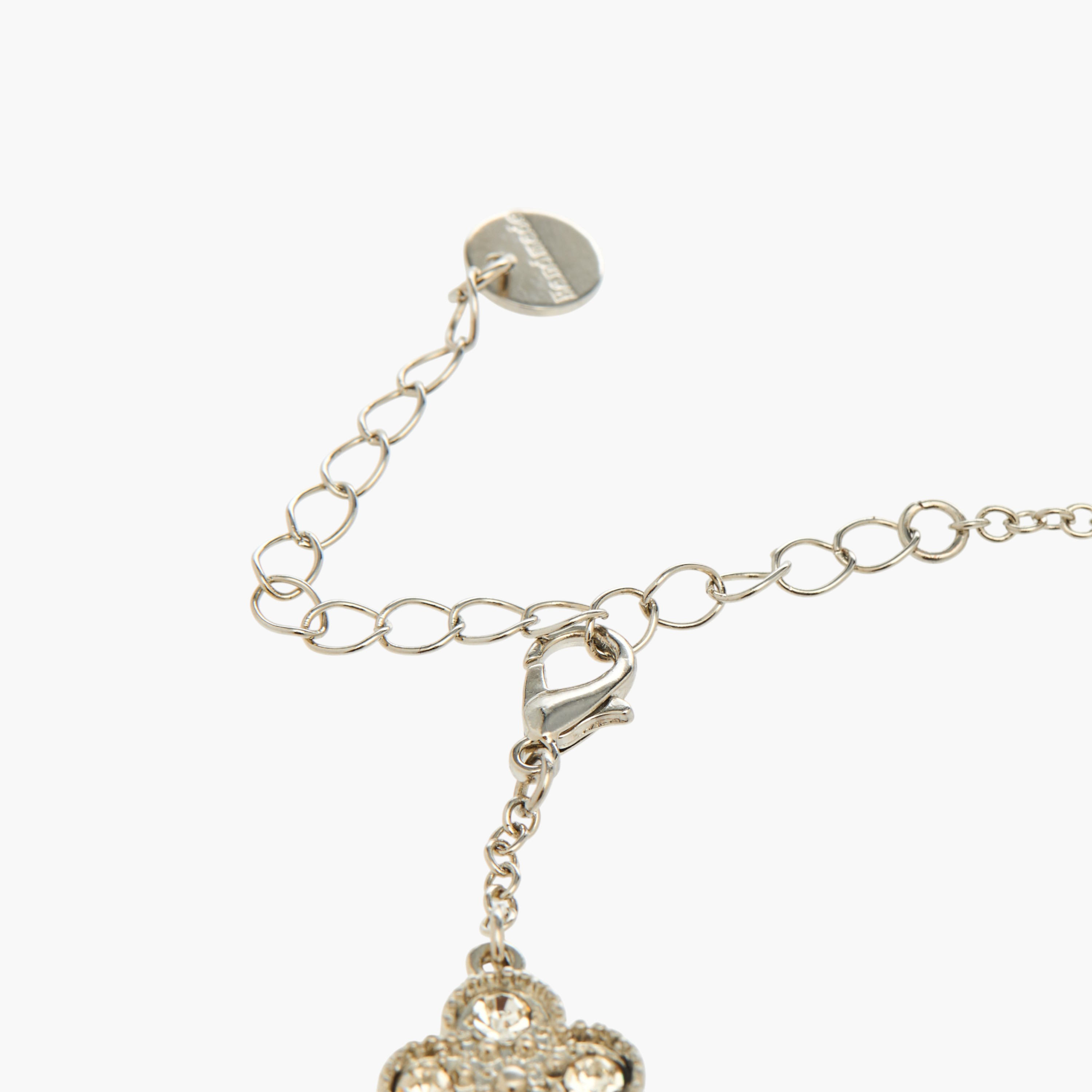 سوار معدن فضي اللون بتصميم زهرة البرسيم-women-watchesandjewellery-jewellery-banglesandbracelets-image-6