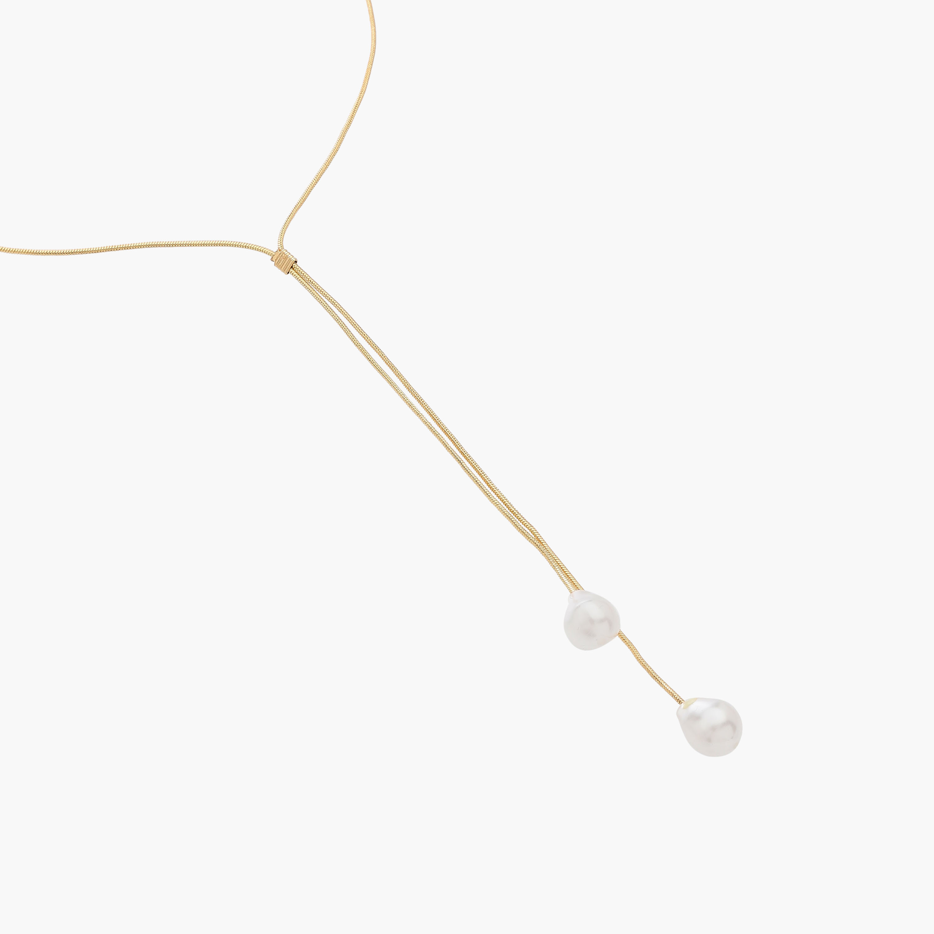 Metallic Necklace with Pearl Drop Detail-women-watchesandjewellery-jewellery-necklacesandpendants-image-3