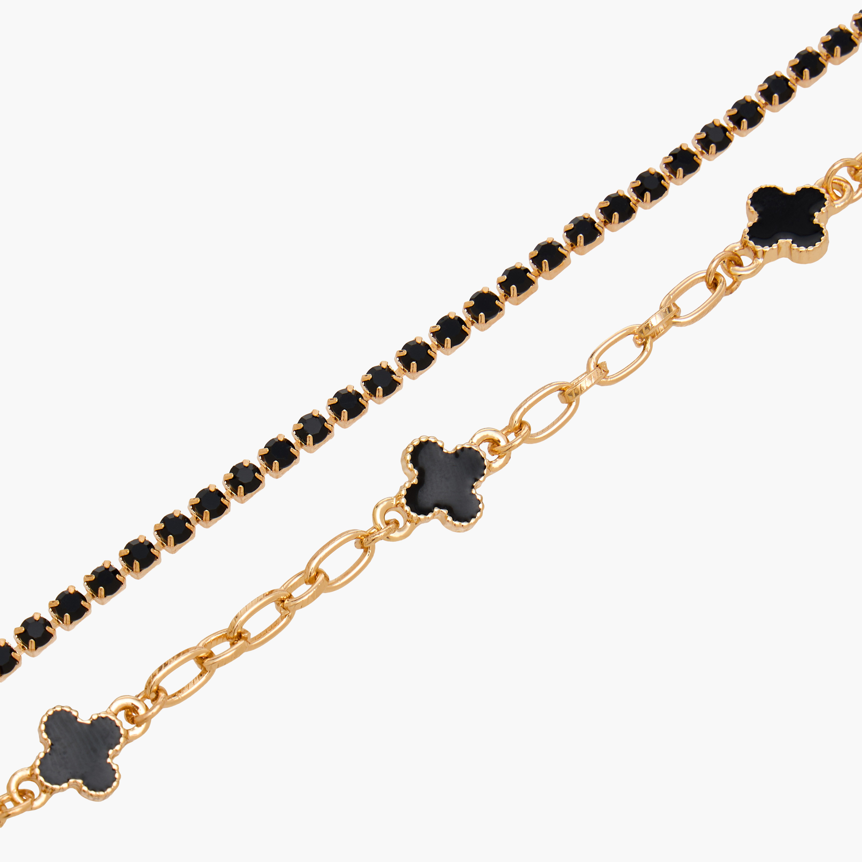 أساور بدلاية تصميم برسيم ولون ذهبي - عبوة من قطعتين-women-watchesandjewellery-jewellery-banglesandbracelets-image-7