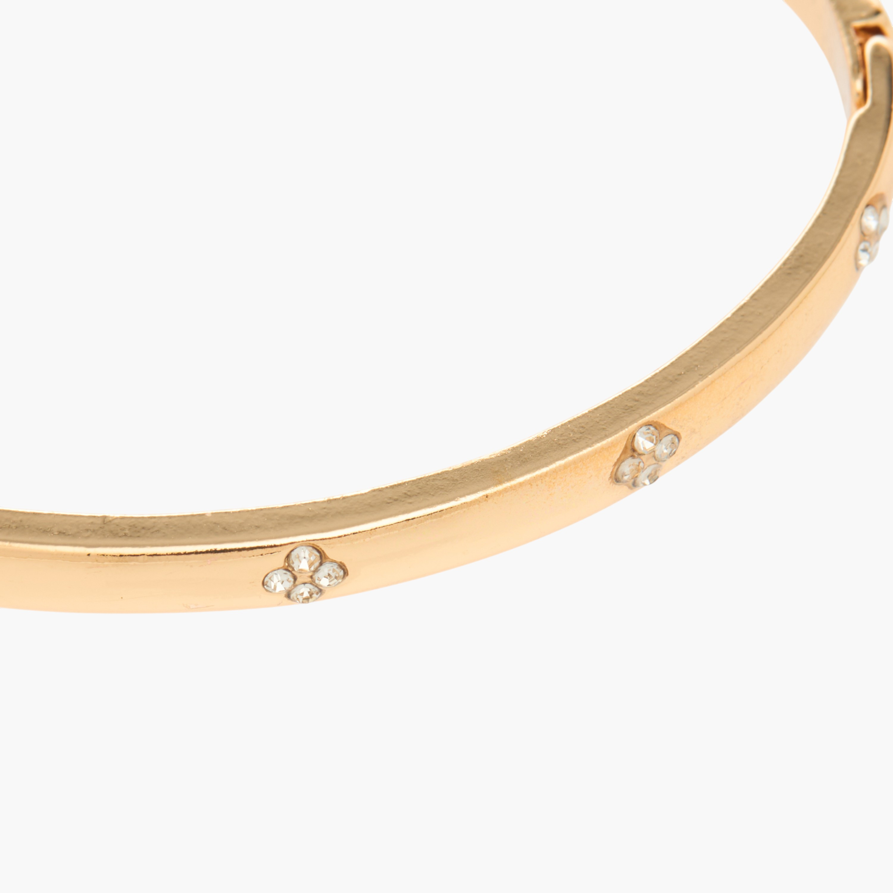 Gold Tone Rhinestone Studded Bangle-women-watchesandjewellery-jewellery-banglesandbracelets-image-3
