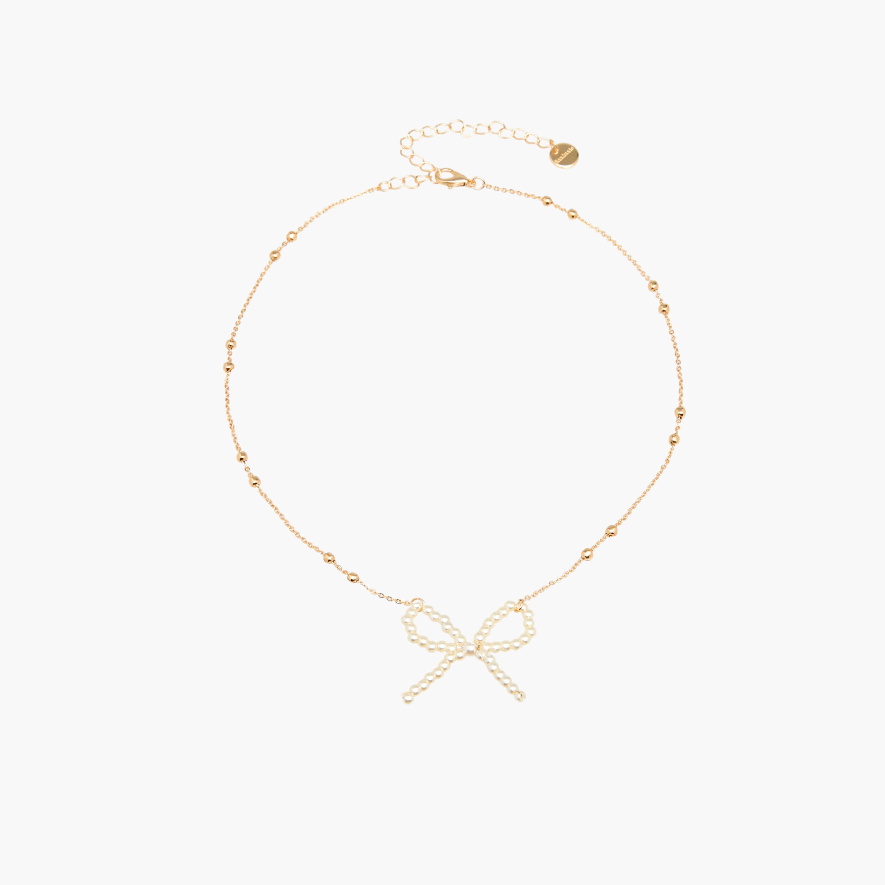 عقد ميتاليك بدلاية فيونكة لؤلؤ-women-watchesandjewellery-jewellery-necklacesandpendants-image-1