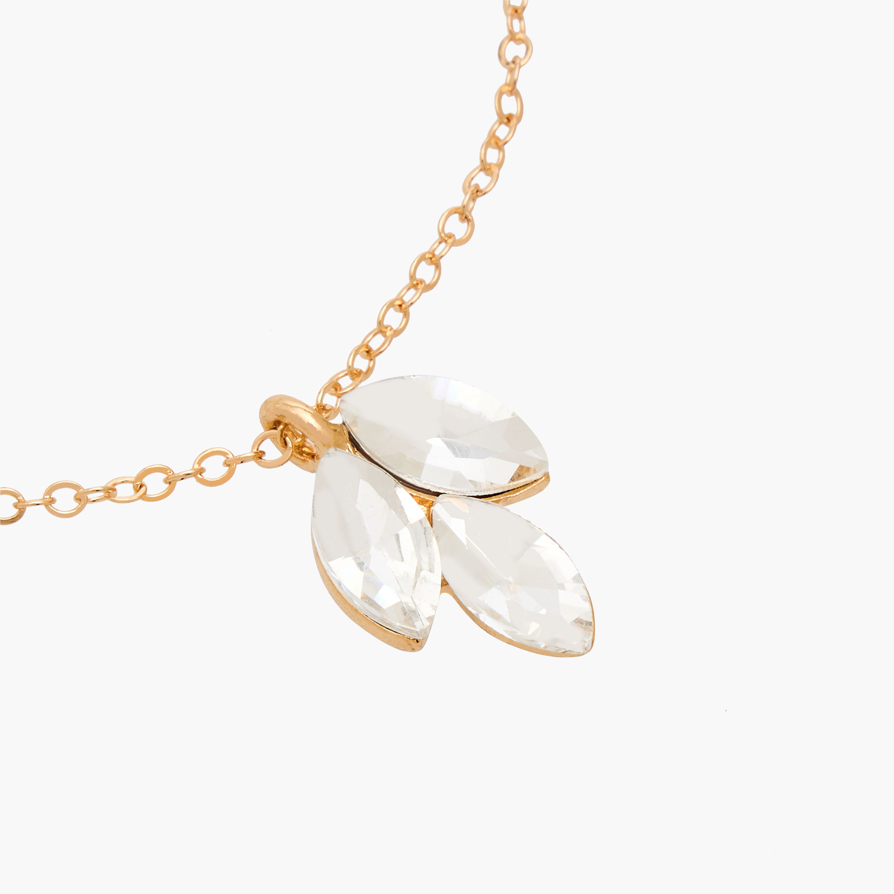 Set of 2 - Crystal Leaf Embellished Necklace and Earrings-women-watchesandjewellery-jewellery-jewellerysets-image-4
