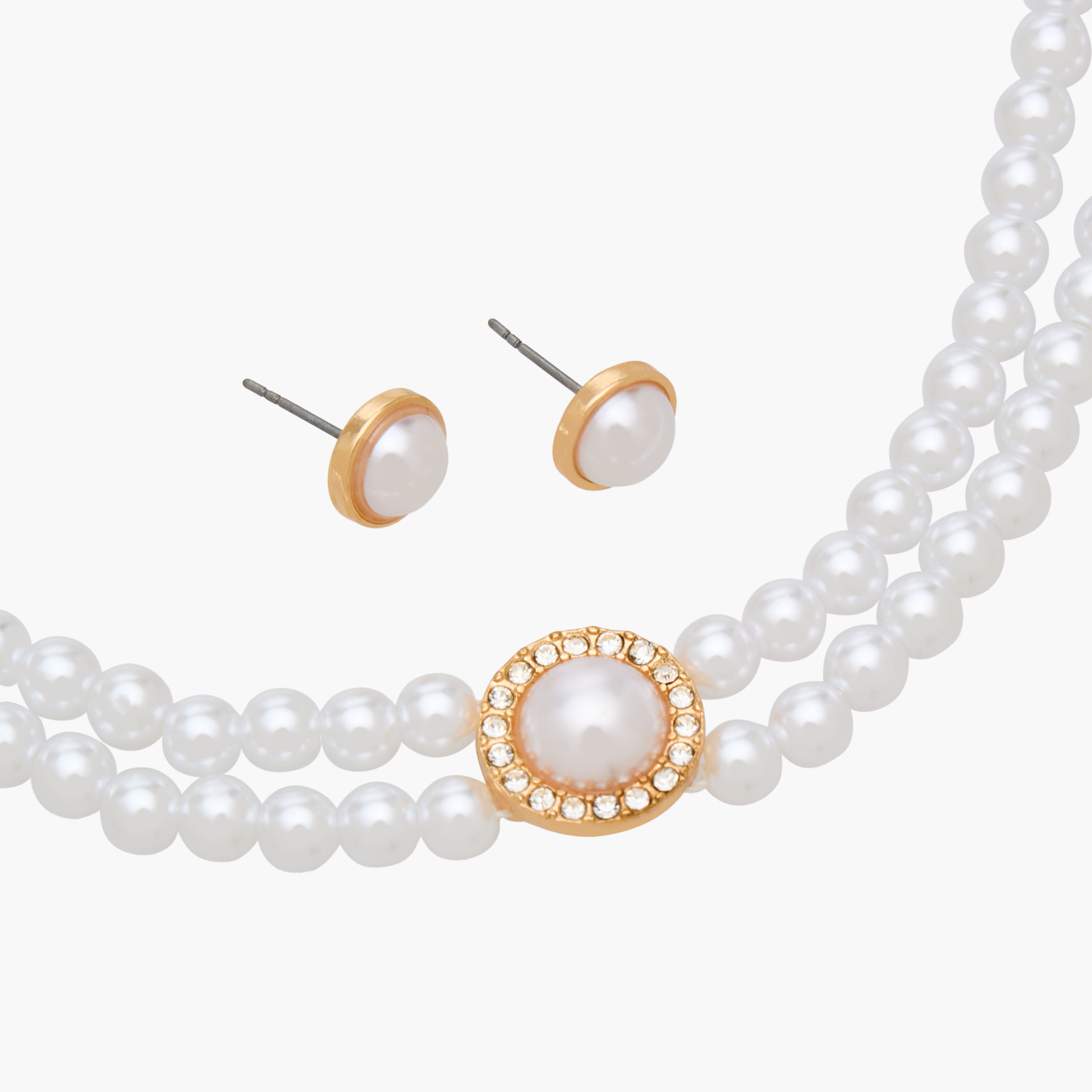 Set of 2 - Pearl Embellished Necklace and Earrings-women-watchesandjewellery-jewellery-jewellerysets-image-5