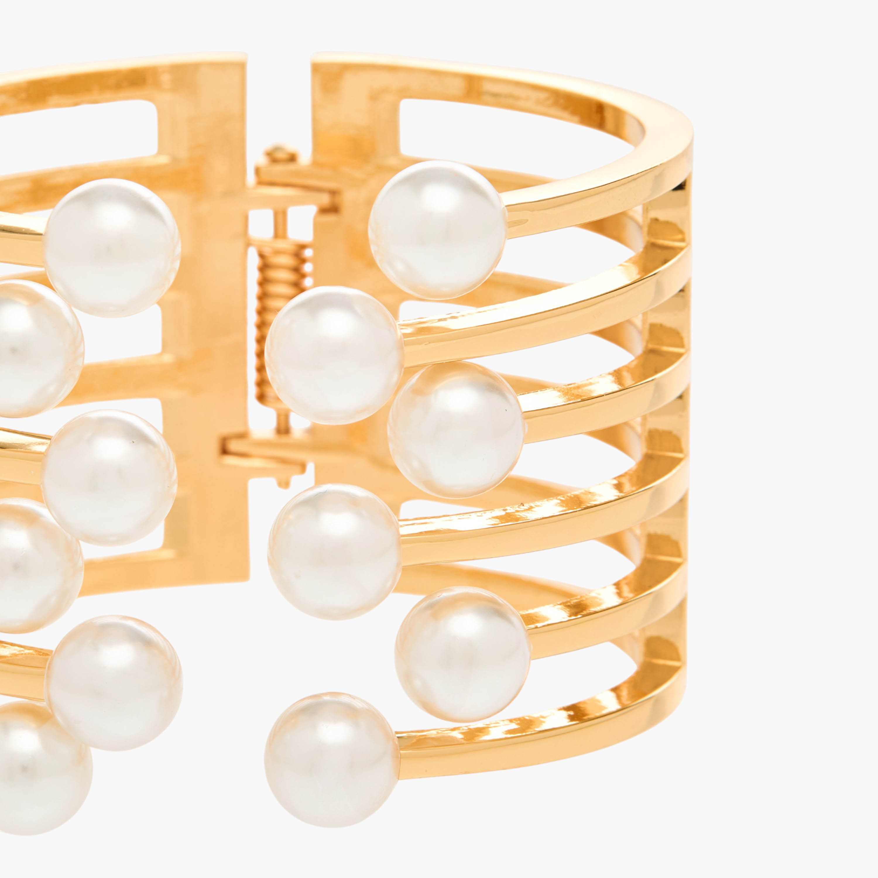 Metal Gold Finish Pearl Embellished Cuff Bracelet-women-watchesandjewellery-jewellery-banglesandbracelets-image-3