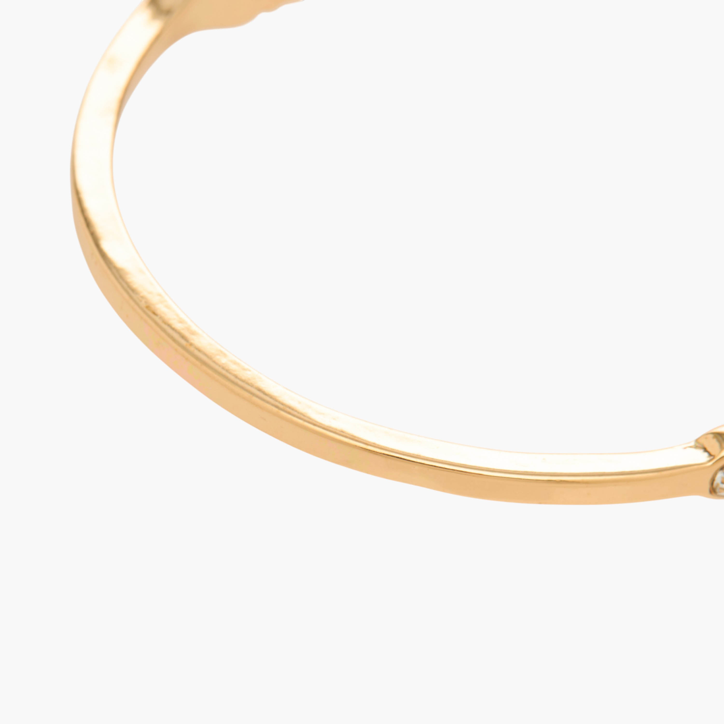Metal Gold Finish Clover Charm Cuff Bracelet-women-watchesandjewellery-jewellery-banglesandbracelets-image-4