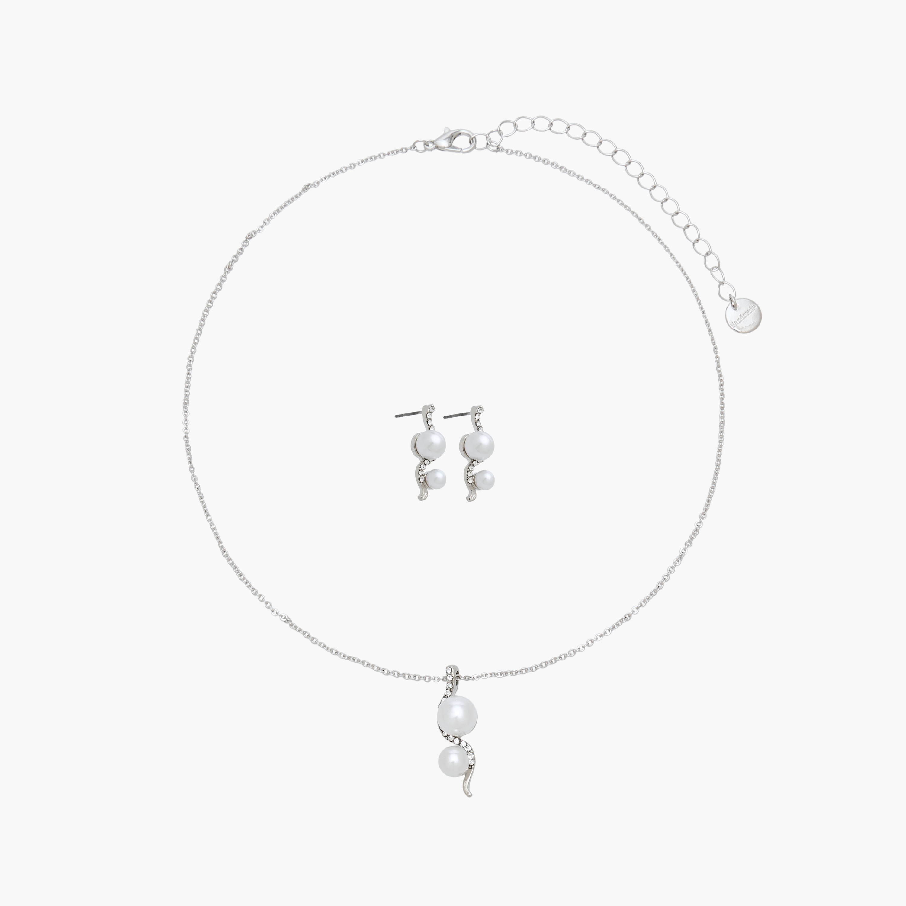 Set of 2 - Pearl Drop Necklace and Earrings-women-watchesandjewellery-jewellery-jewellerysets-image-1