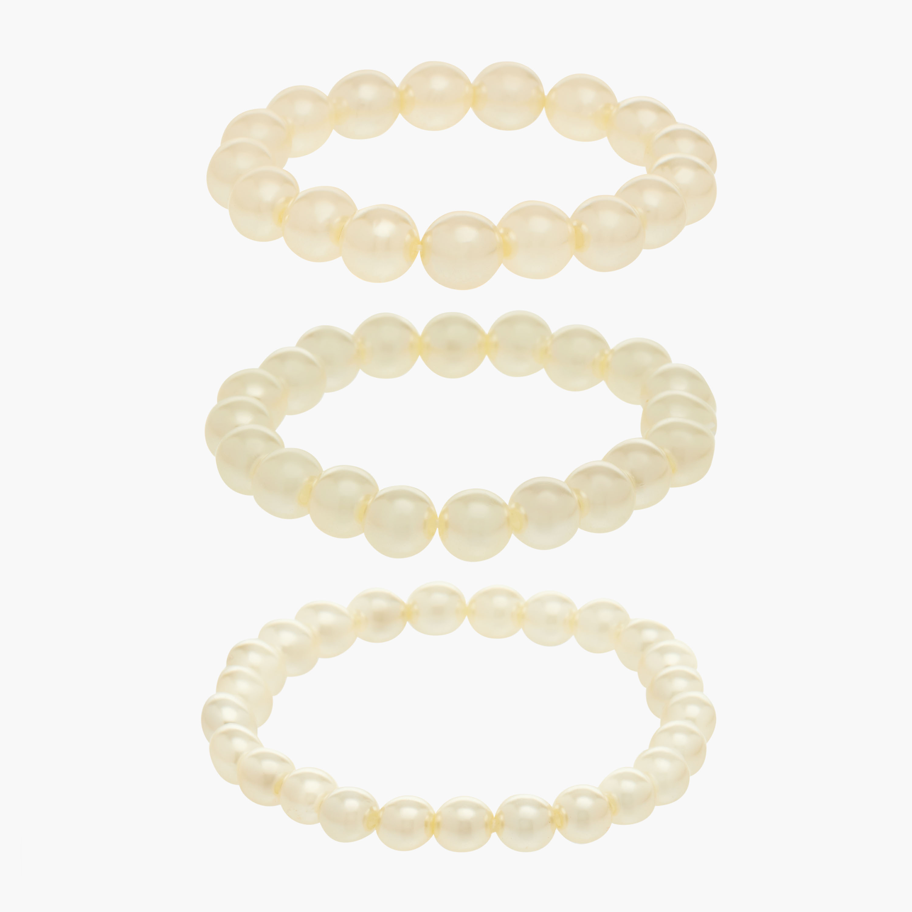 أساور خرز لؤلؤ معدن- مجموعة من 3 قطع-women-watchesandjewellery-jewellery-banglesandbracelets-image-1