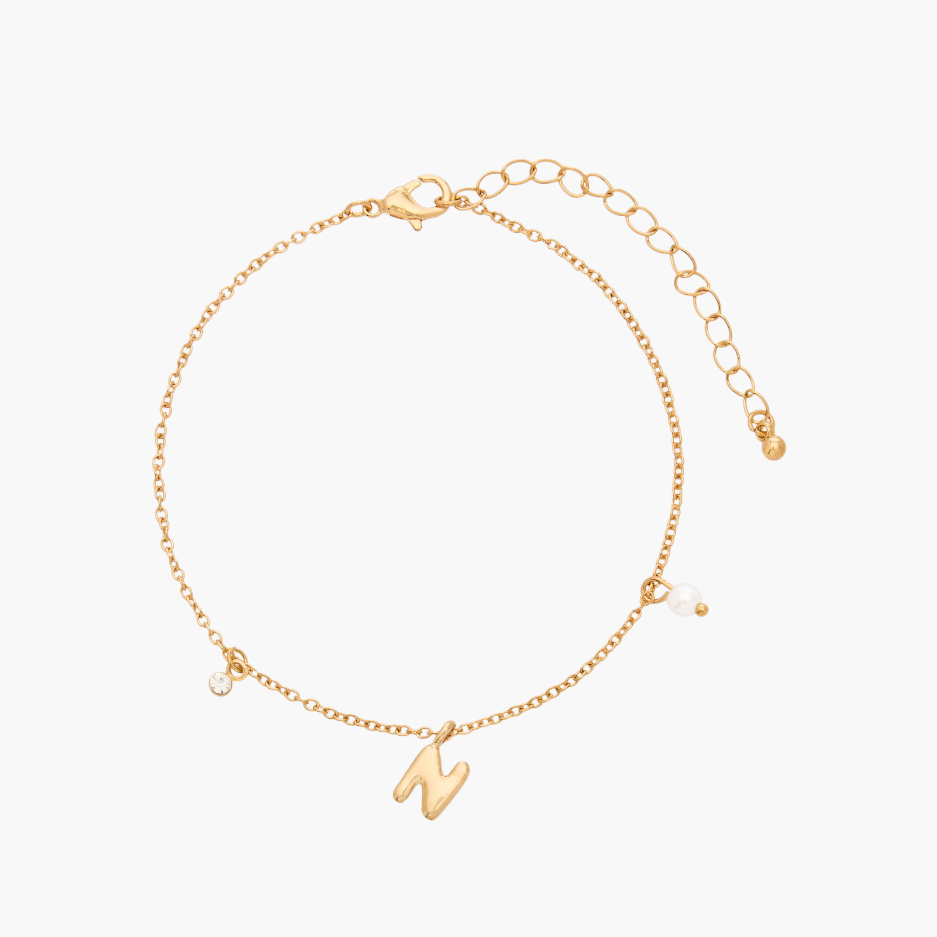 Gold Tone Bracelet with Alphabet Charm-women-watchesandjewellery-jewellery-banglesandbracelets-image-2