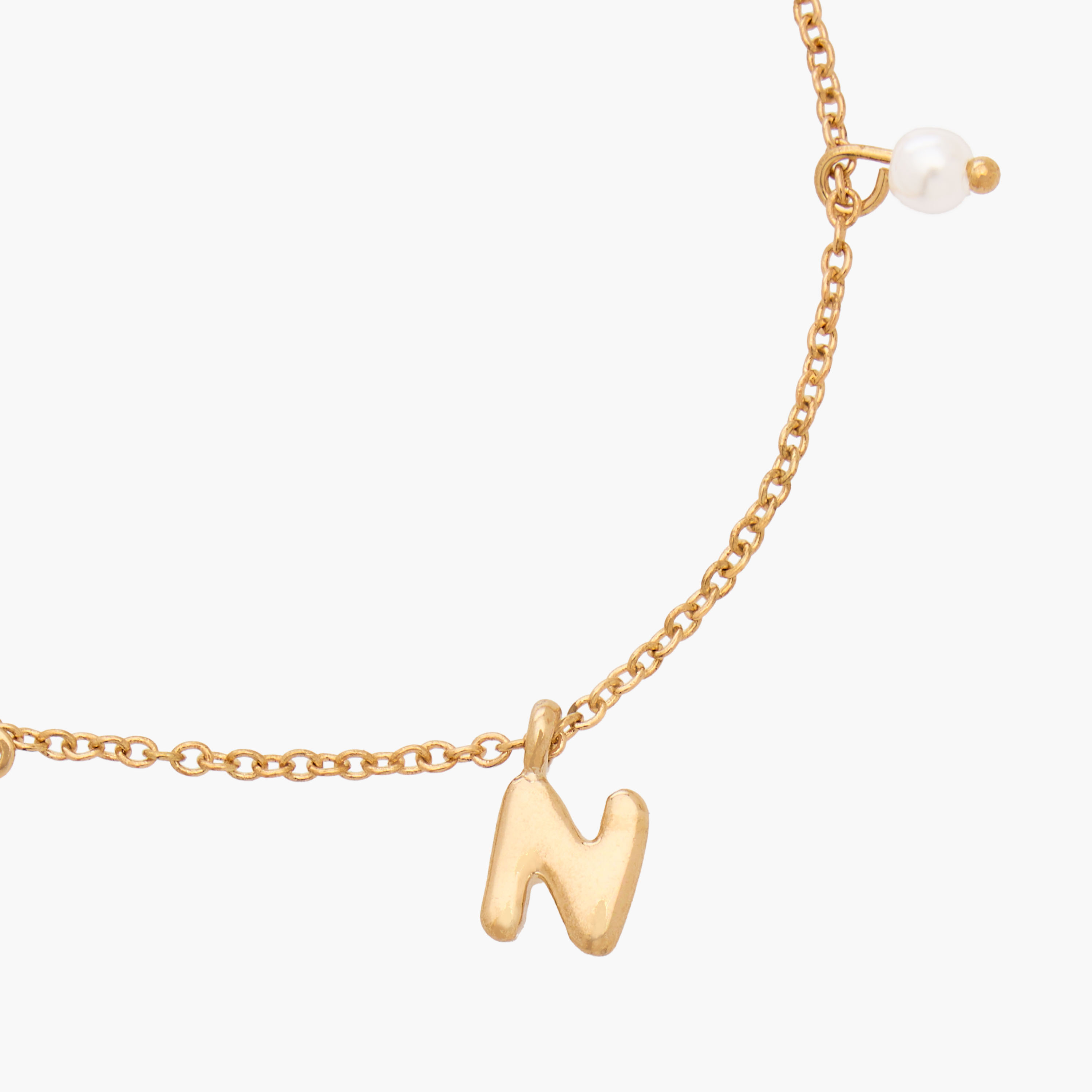 Gold Tone Bracelet with Alphabet Charm-women-watchesandjewellery-jewellery-banglesandbracelets-image-3