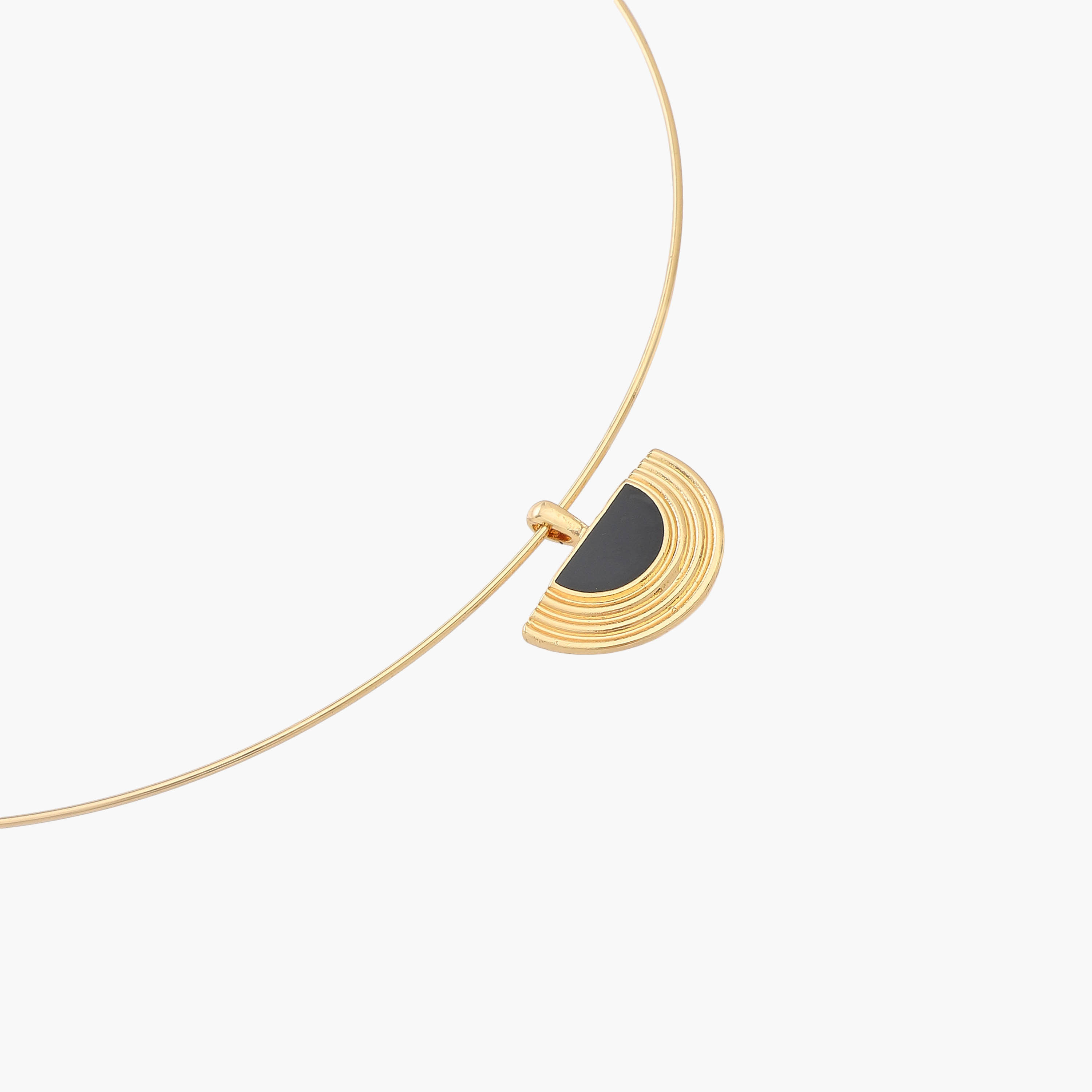 Metal Pendant Necklace with Ribbed Design-women-watchesandjewellery-jewellery-necklacesandpendants-image-2