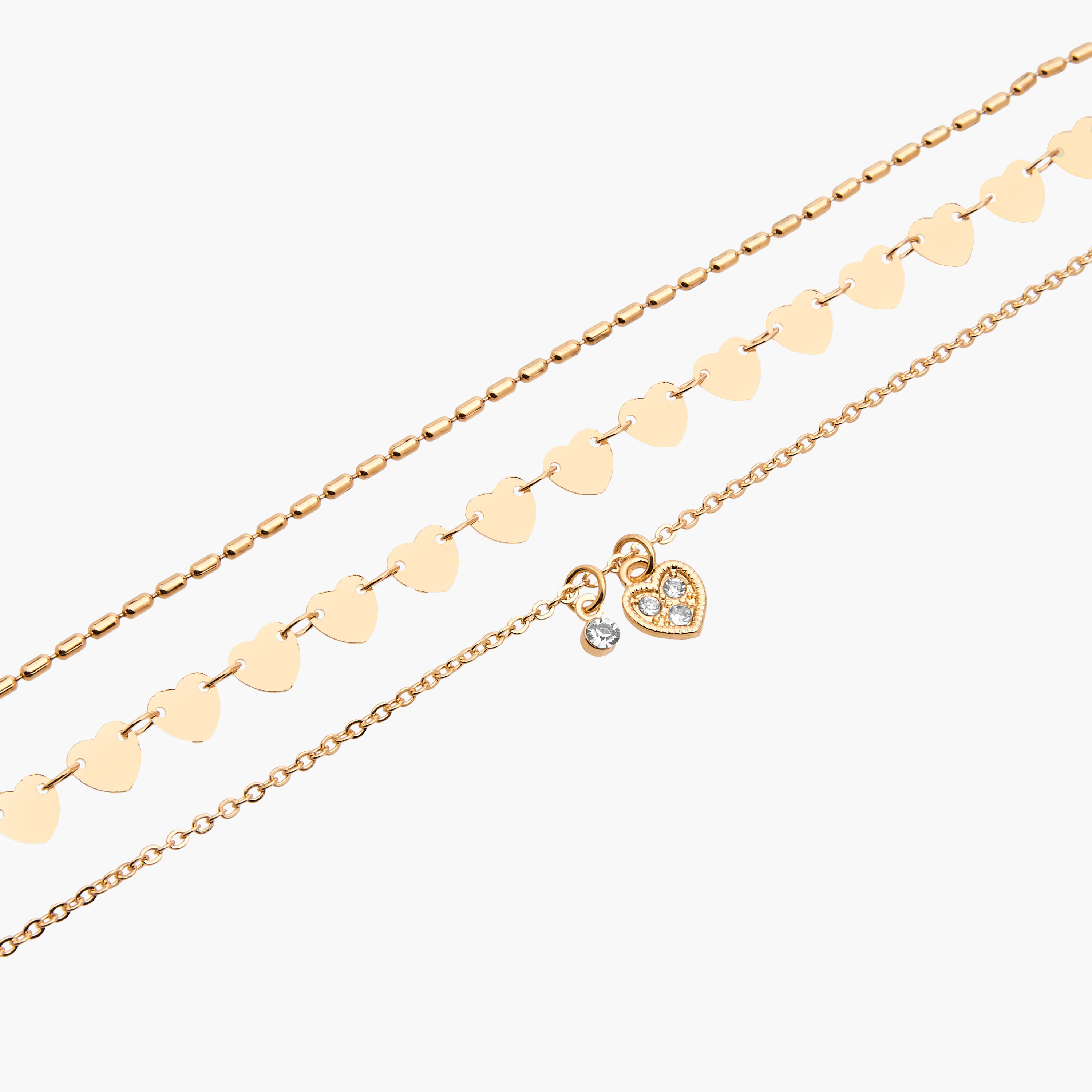 خلاخيل متنوعة مطلية بالذهب - عبوة 3 قطع-women-watchesandjewellery-jewellery-anklets-image-1