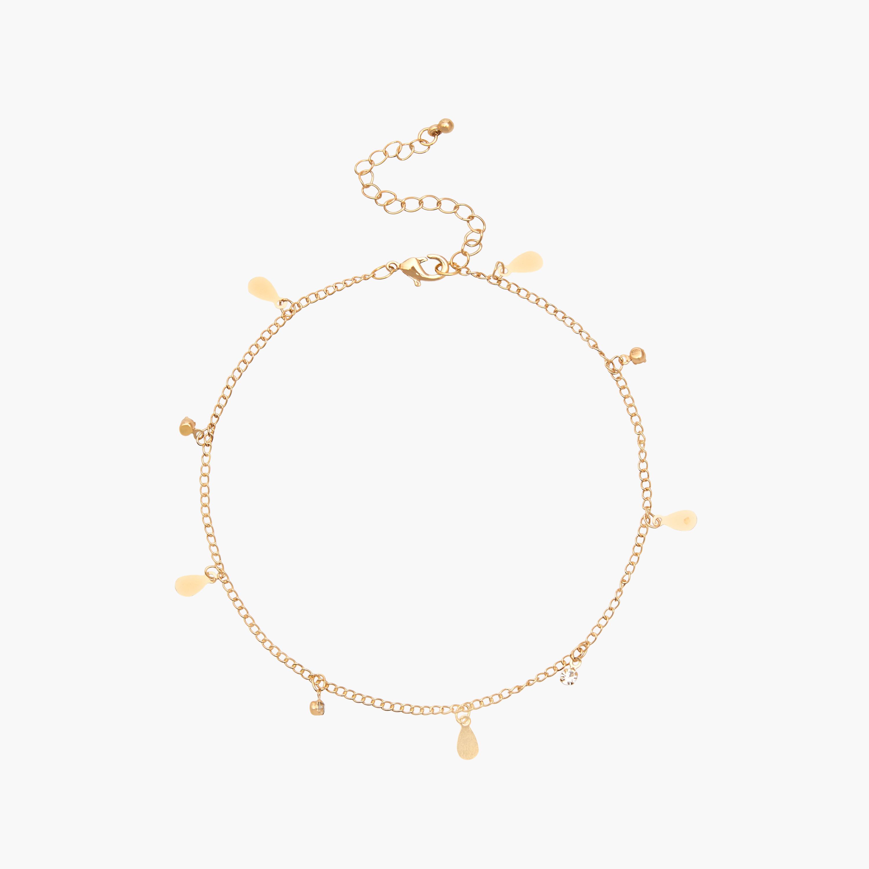 خلاخيل مزينة مطلية بالذهب - عبوة 3 قطع-women-watchesandjewellery-jewellery-anklets-image-5