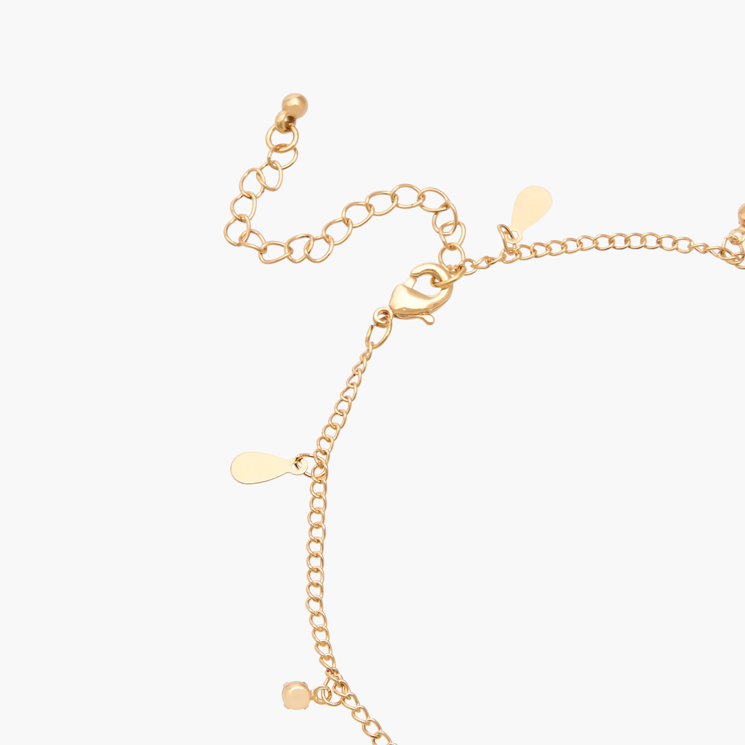 خلاخيل مزينة مطلية بالذهب - عبوة 3 قطع-women-watchesandjewellery-jewellery-anklets-image-2