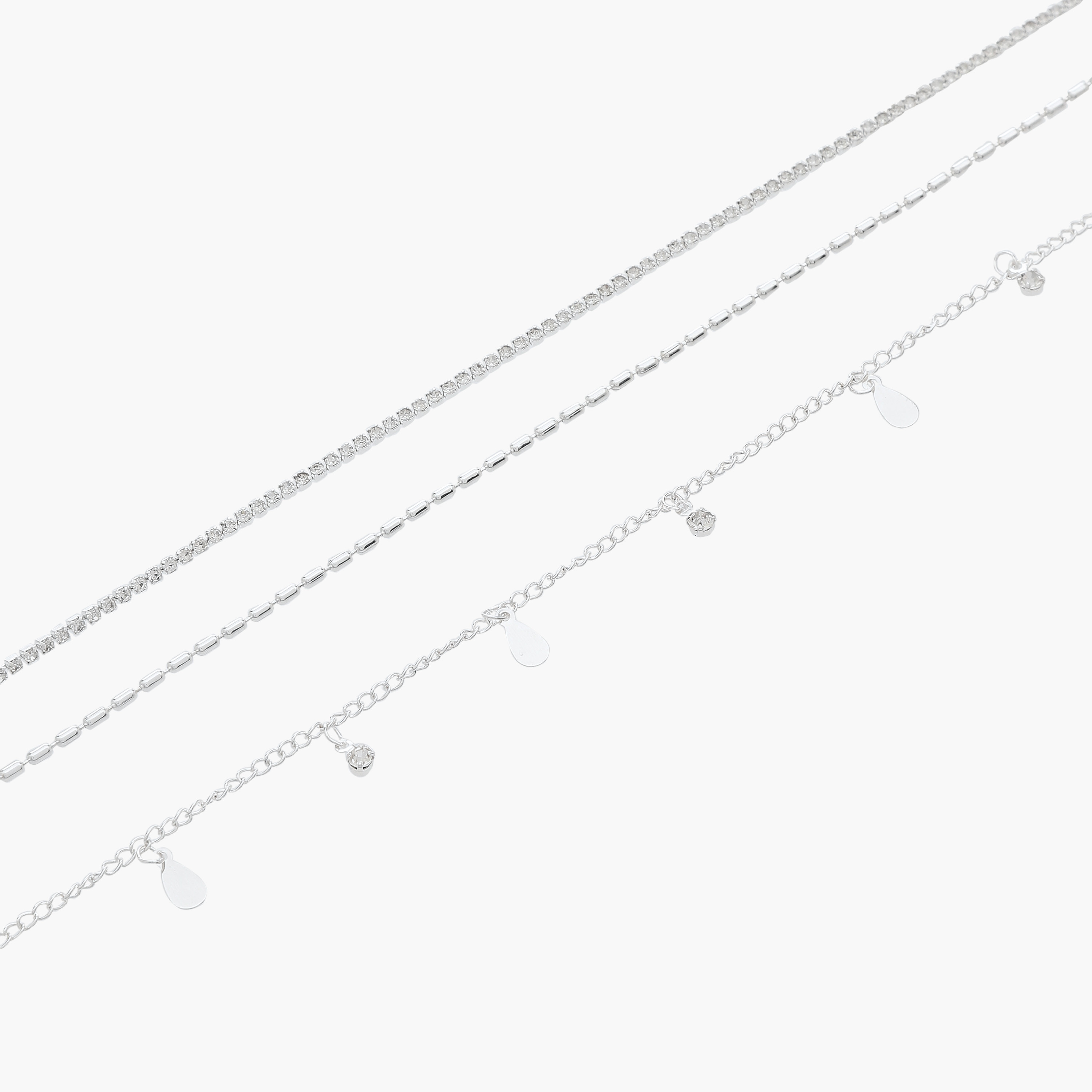 خلاخيل معدنية بتزيينات - طقم 3 قطع-women-watchesandjewellery-jewellery-anklets-image-2