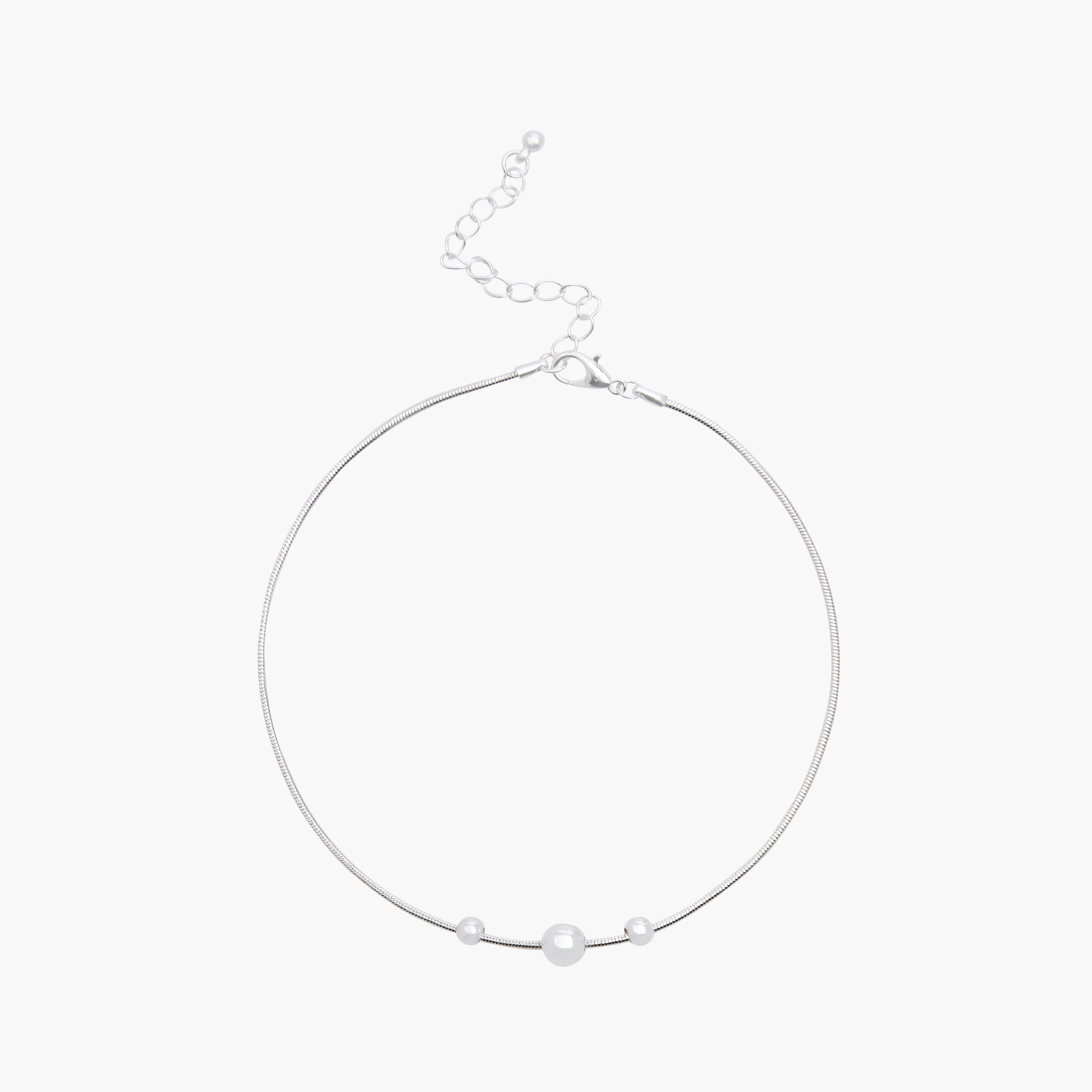 خلاخيل مزينة مطلية بالفضة - عبوة من 3 قطع-women-watchesandjewellery-jewellery-anklets-image-4