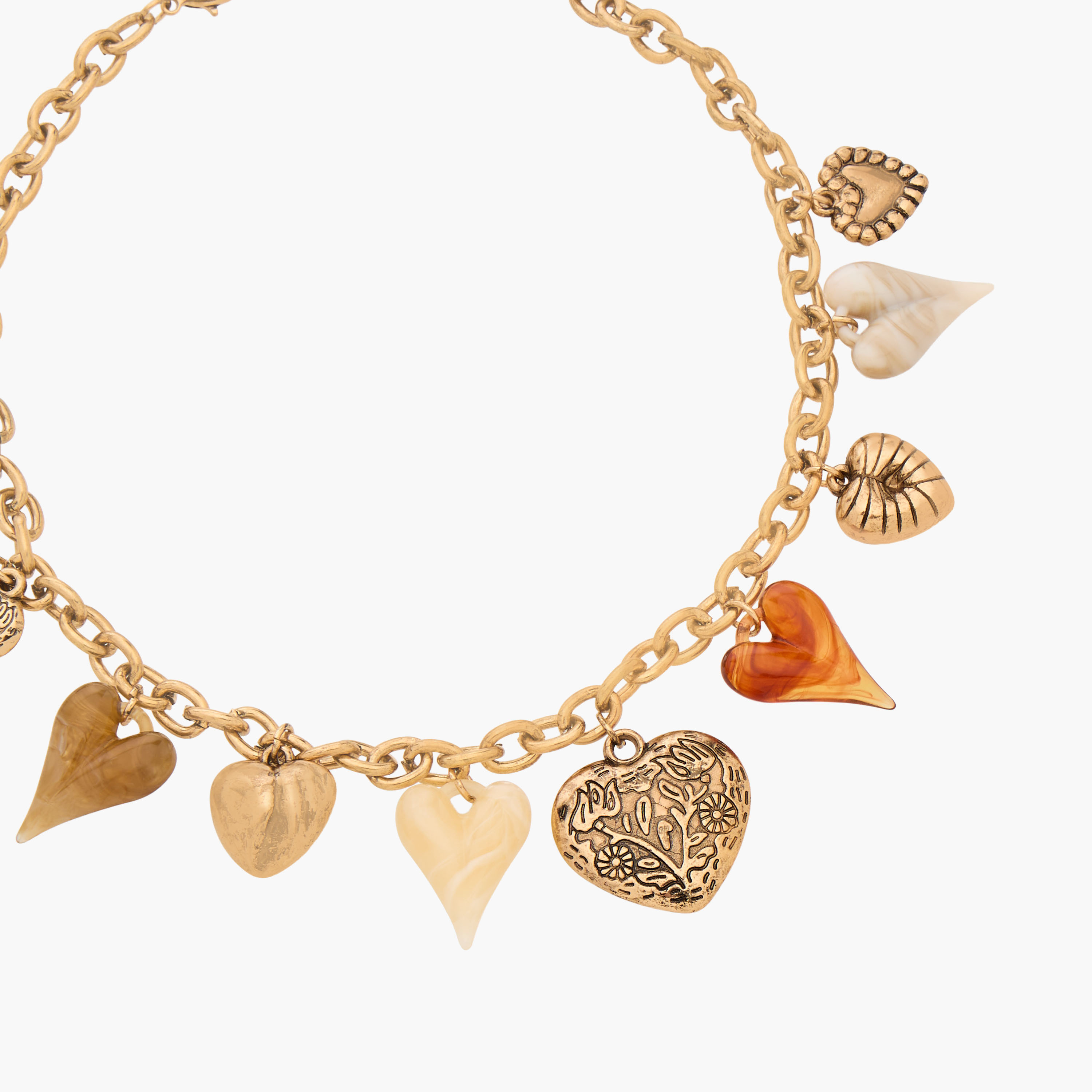 Metallic Necklace with Heart Charm-women-watchesandjewellery-jewellery-necklacesandpendants-image-2