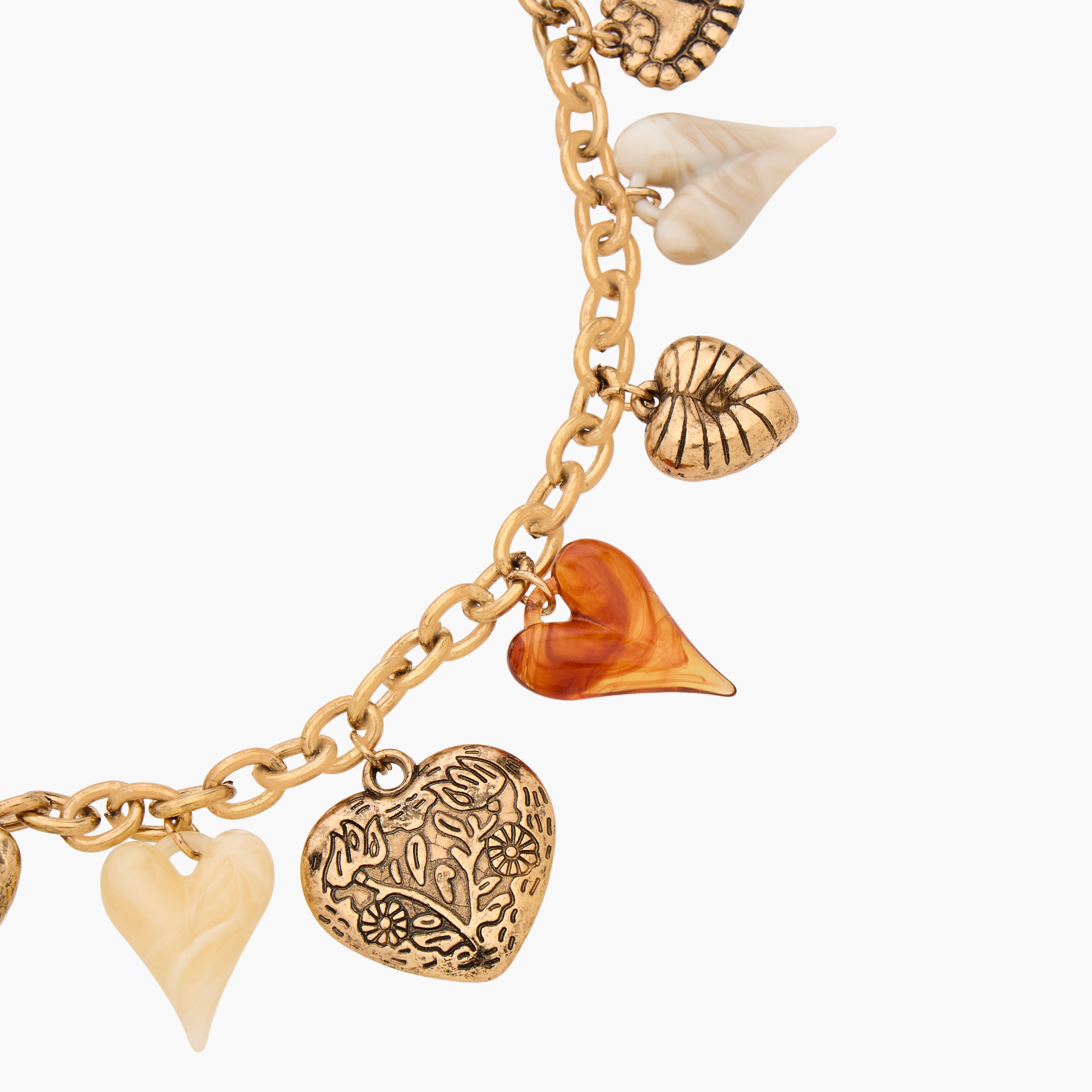 Metallic Necklace with Heart Charm-women-watchesandjewellery-jewellery-necklacesandpendants-image-4