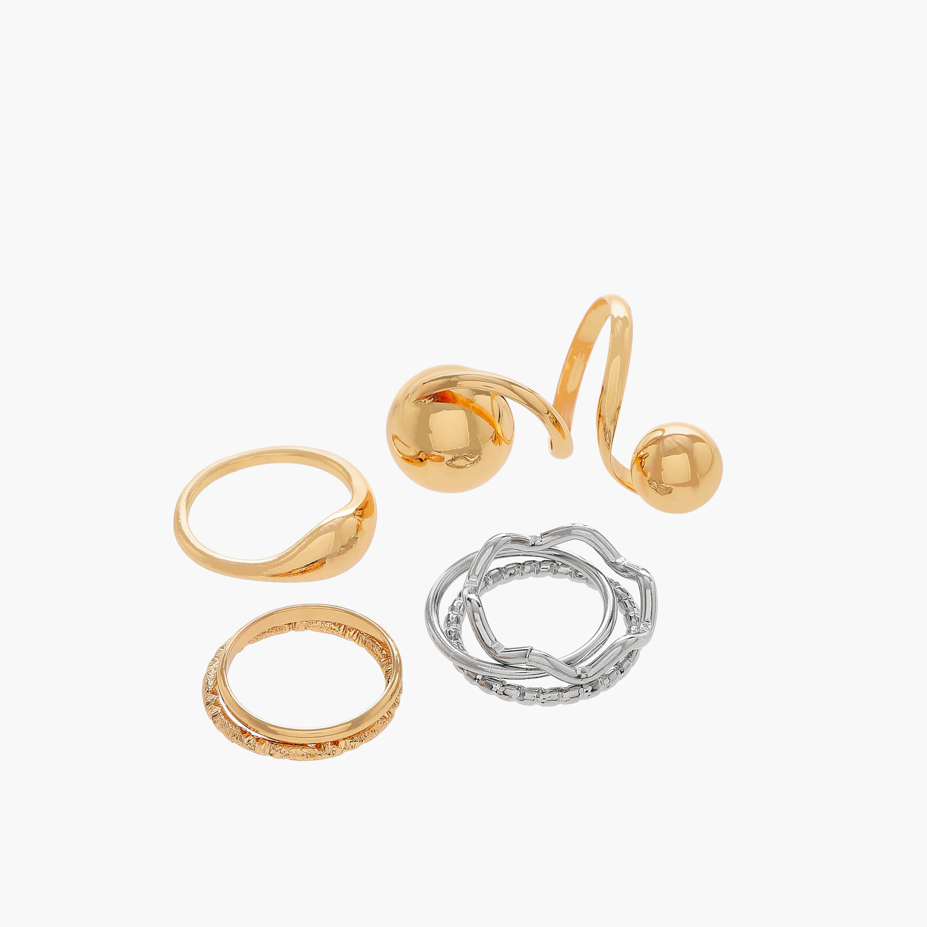 Metallic Ring - Set of 7-women-watchesandjewellery-jewellery-rings-image-2