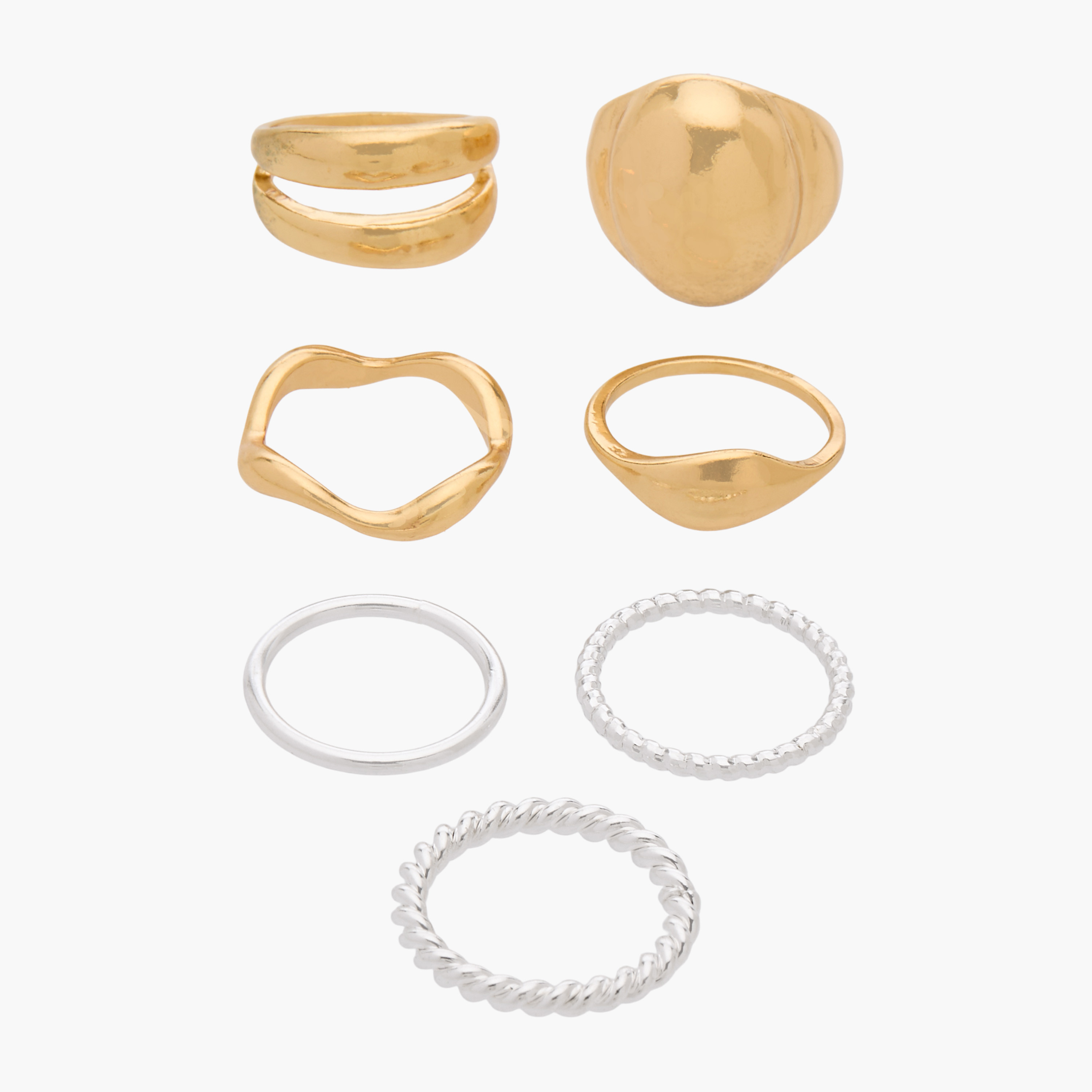 Assorted Metallic Ring - Set of 7-women-watchesandjewellery-jewellery-rings-image-1