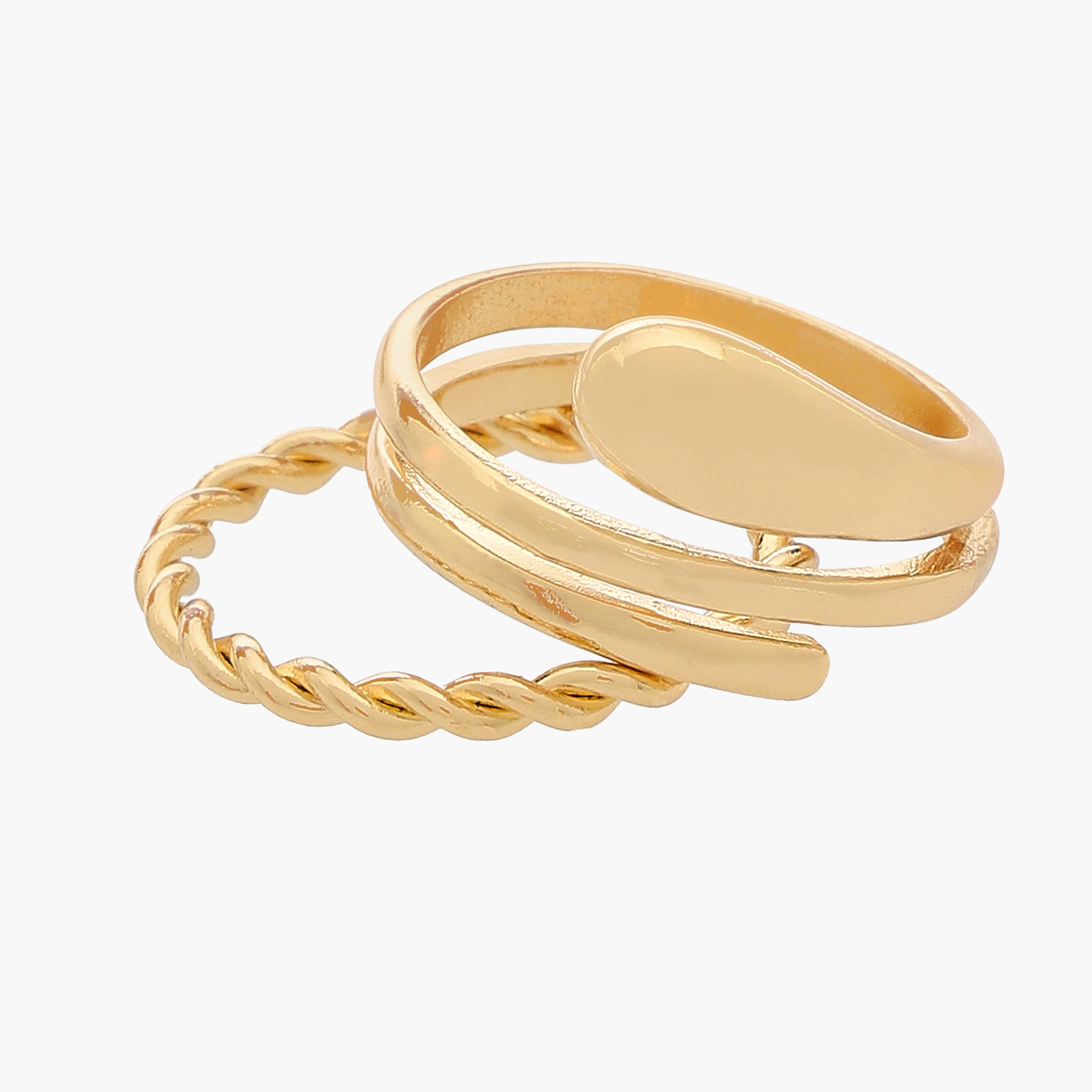 Assorted Metal Gold Tone Ring - Set of 6-women-watchesandjewellery-jewellery-rings-image-3
