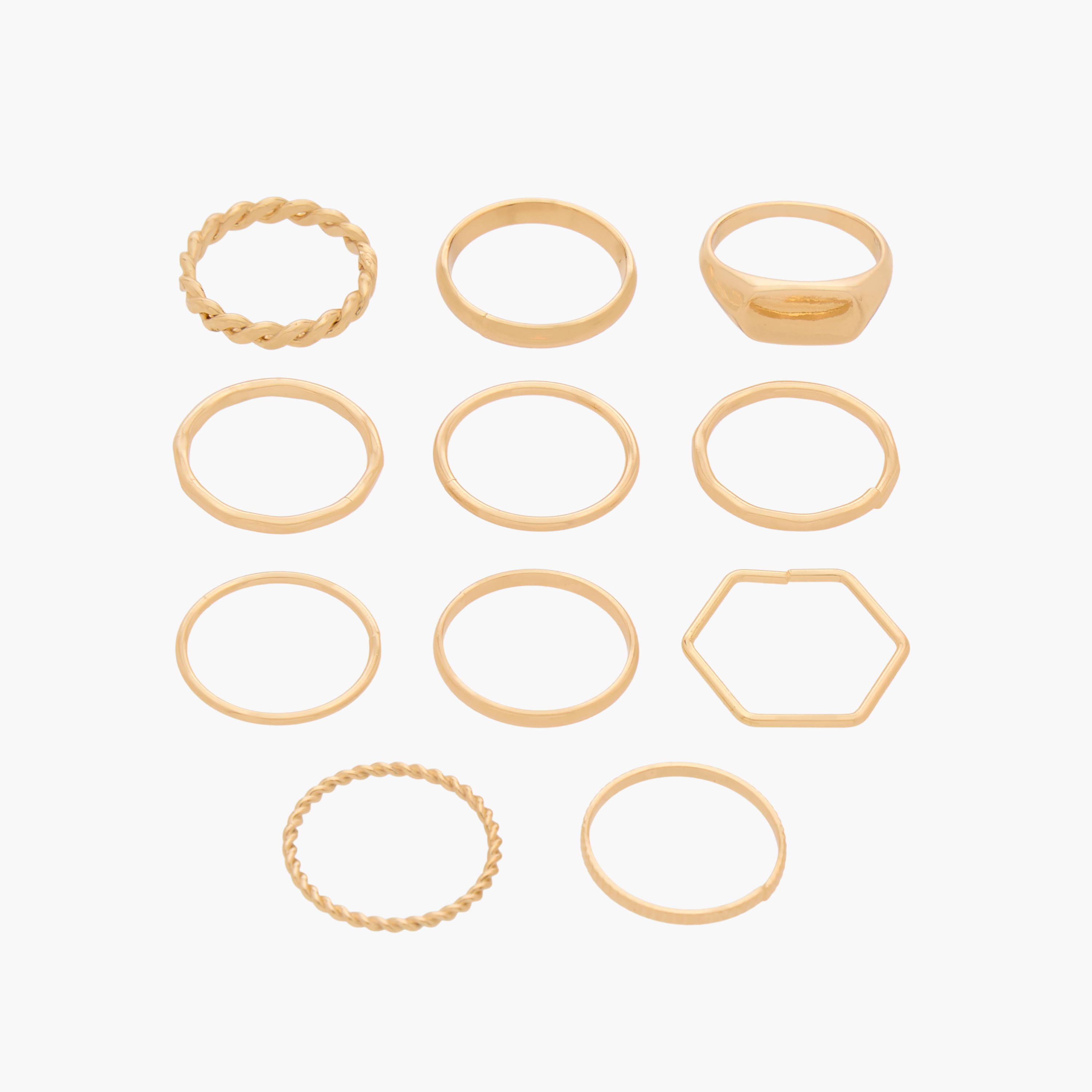 خواتم معدن متنوعة - عبوة 11 قطعة-women-watchesandjewellery-jewellery-rings-image-1