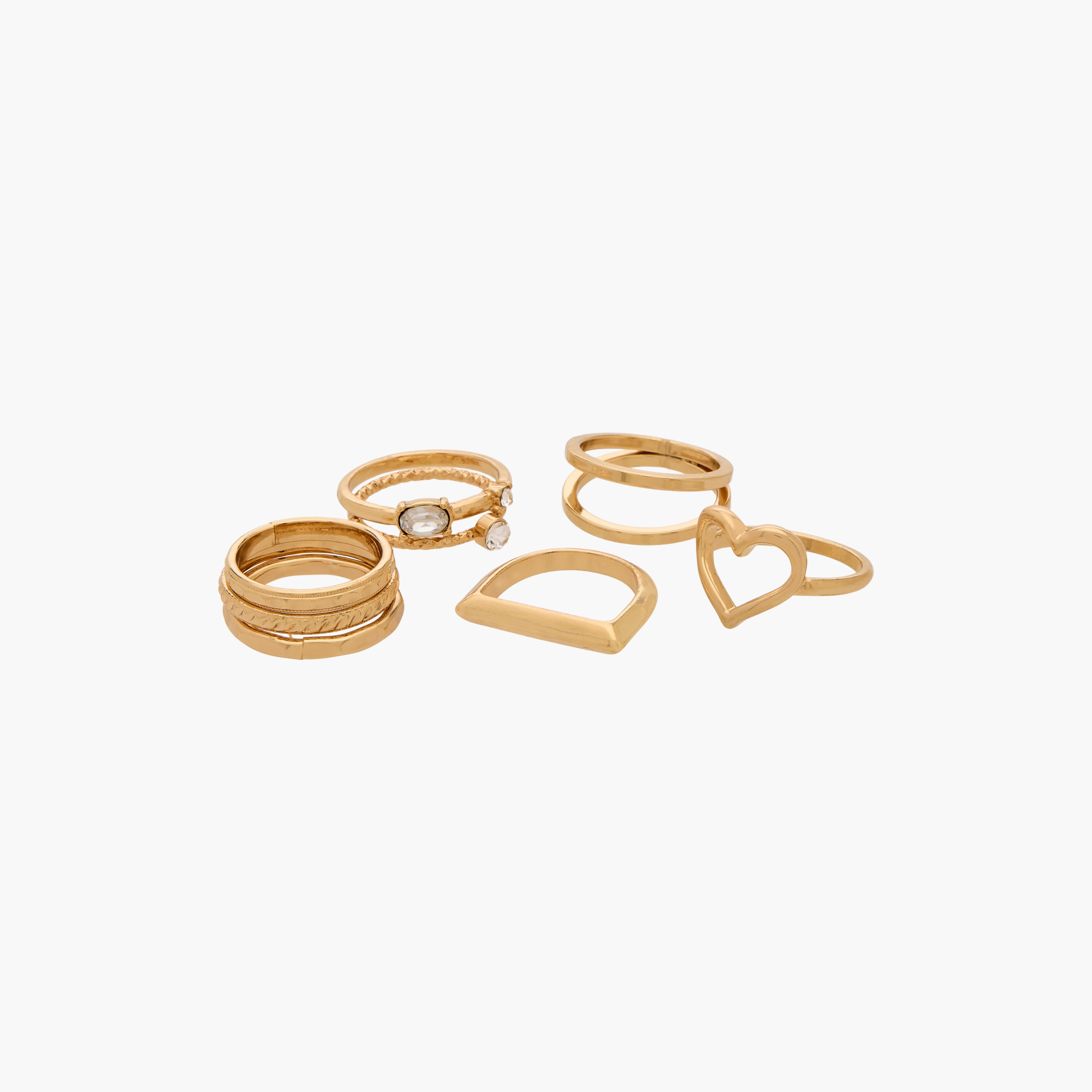 Assorted Gold Tone Ring - Set of 8-women-watchesandjewellery-jewellery-rings-image-2