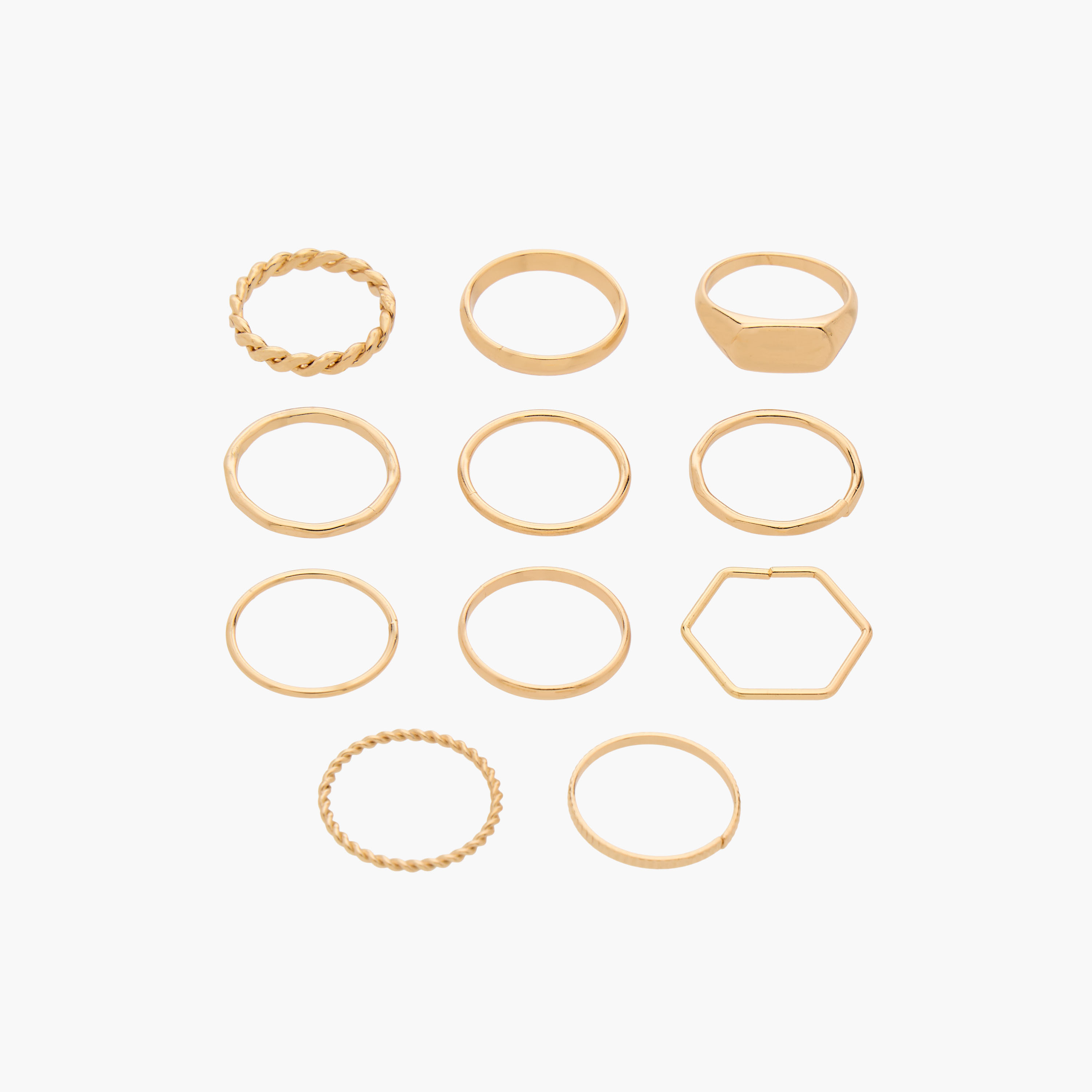 Pack of 11 Assorted Metallic Ring-women-watchesandjewellery-jewellery-rings-image-1