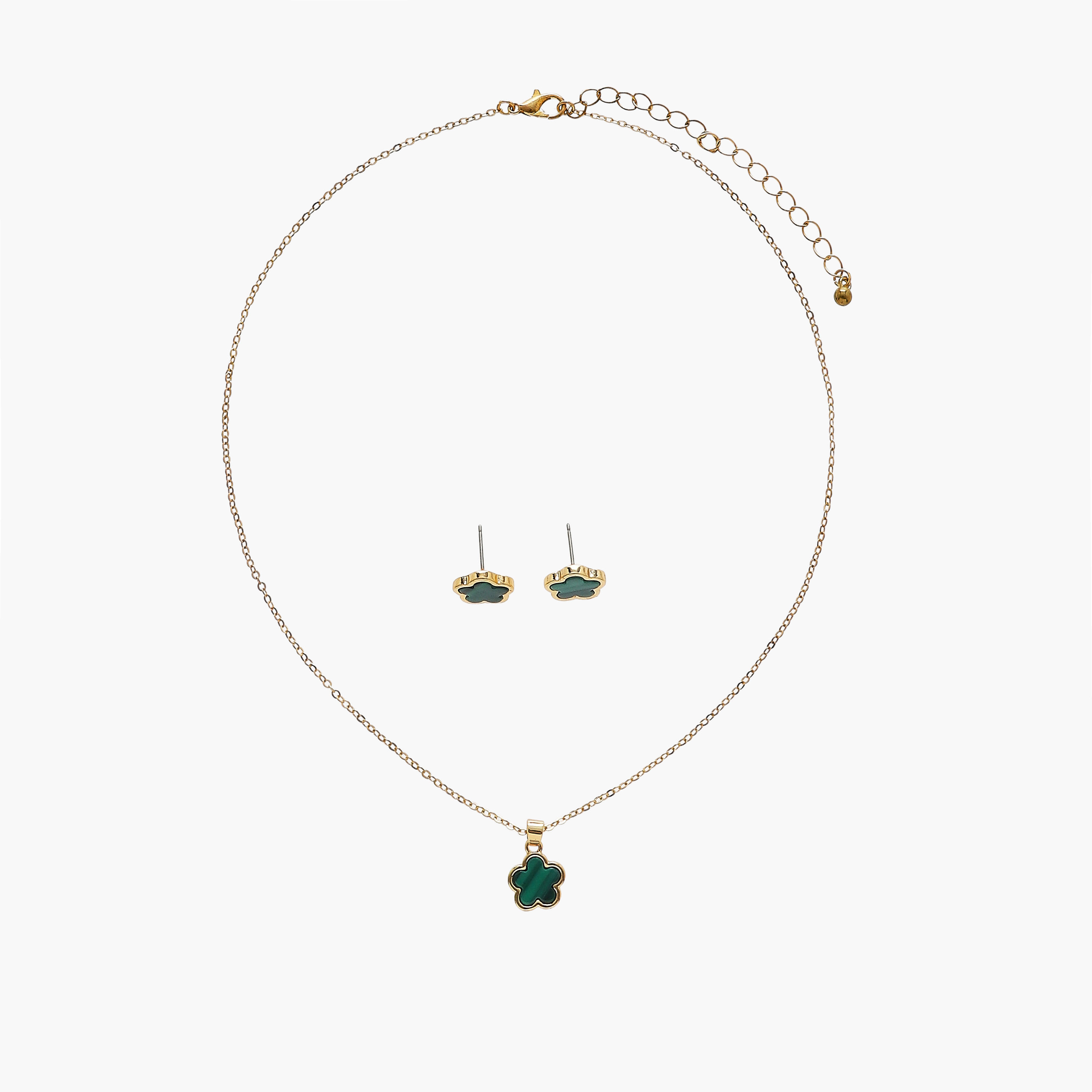 Set of 2 - Floral Pendant Necklace and Earrings-women-watchesandjewellery-jewellery-jewellerysets-image-1