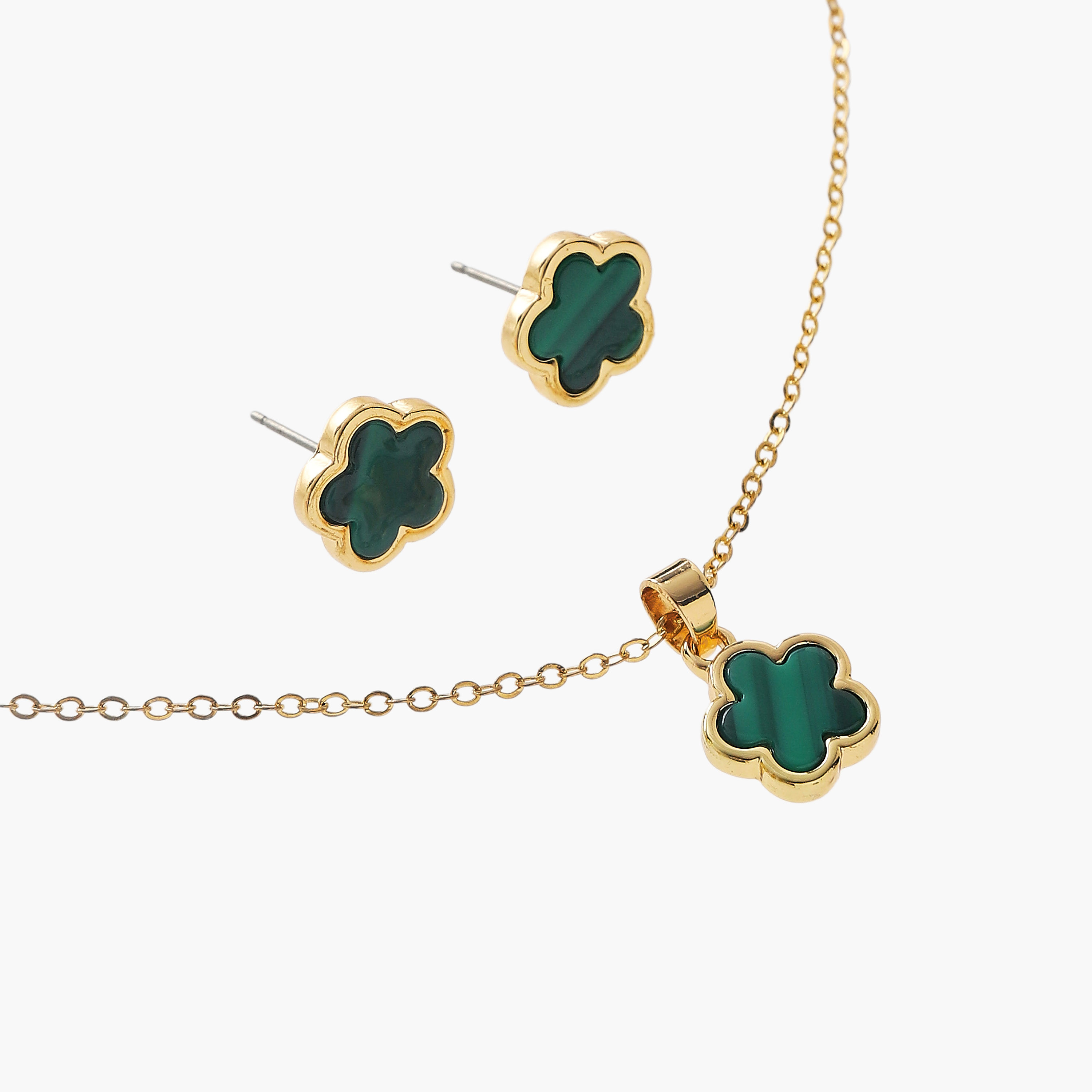 Set of 2 - Floral Pendant Necklace and Earrings-women-watchesandjewellery-jewellery-jewellerysets-image-3