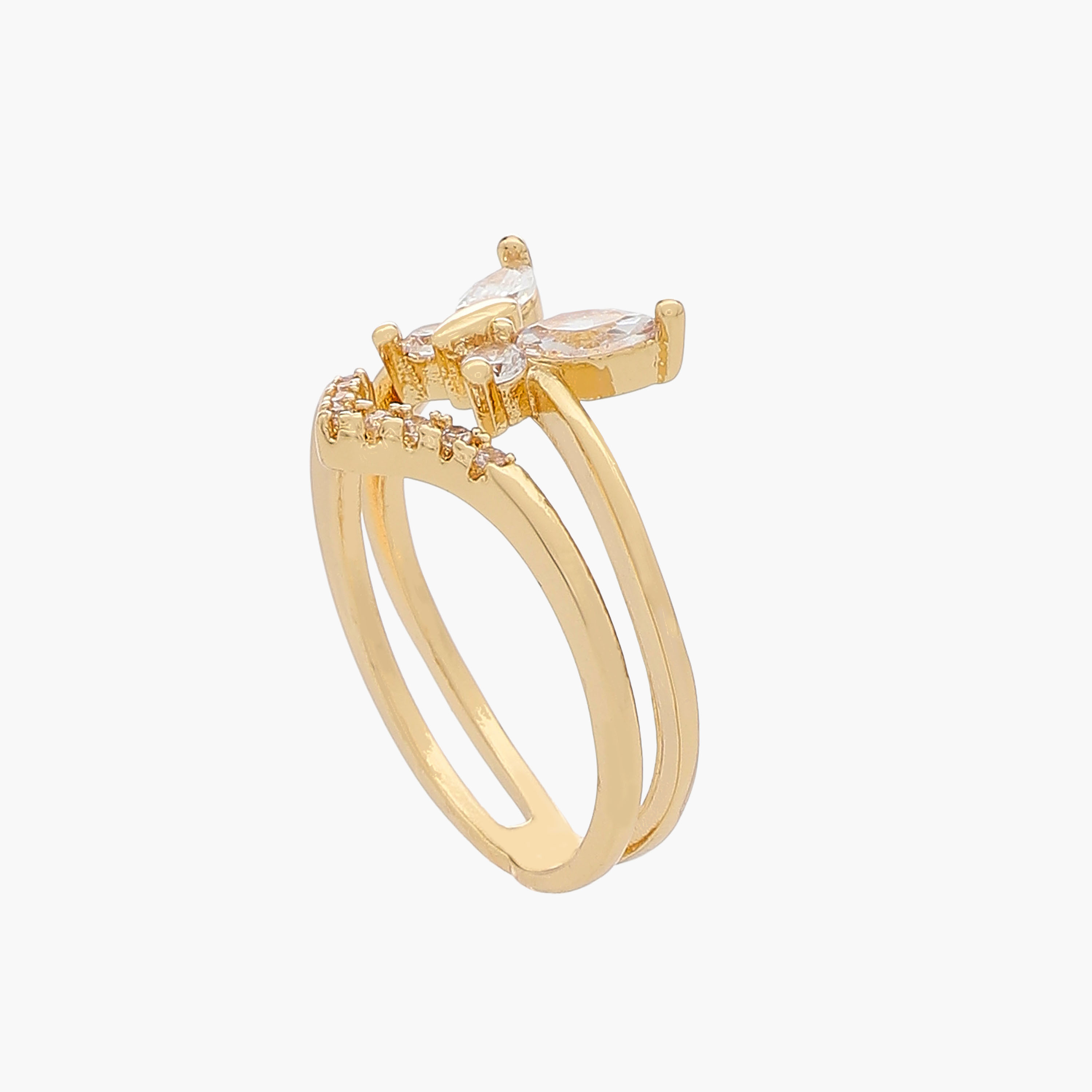 Cubic Zirconia Stone Embellished Metal Gold Tone Ring-women-watchesandjewellery-jewellery-rings-image-2