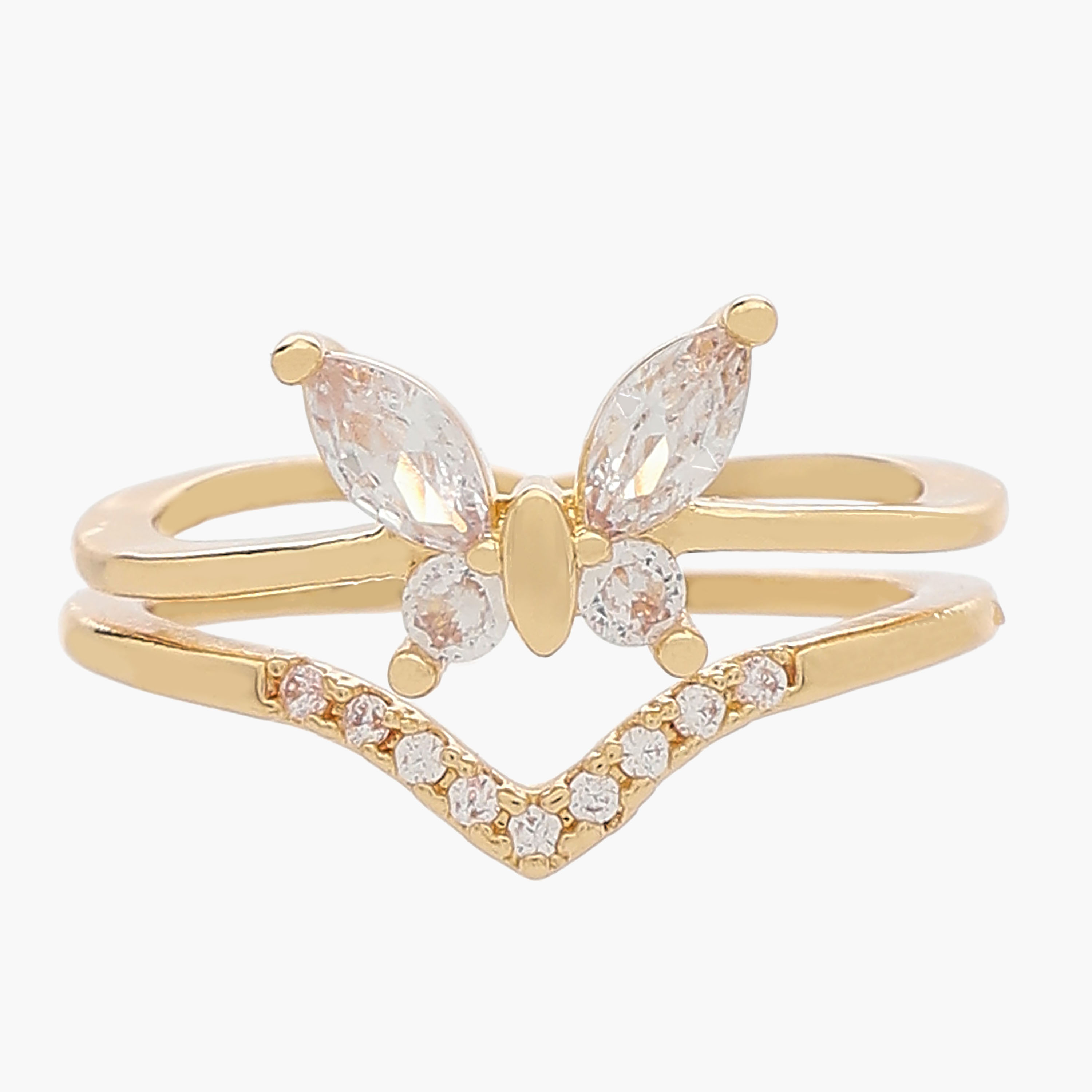 Cubic Zirconia Stone Embellished Metal Gold Tone Ring-women-watchesandjewellery-jewellery-rings-image-4