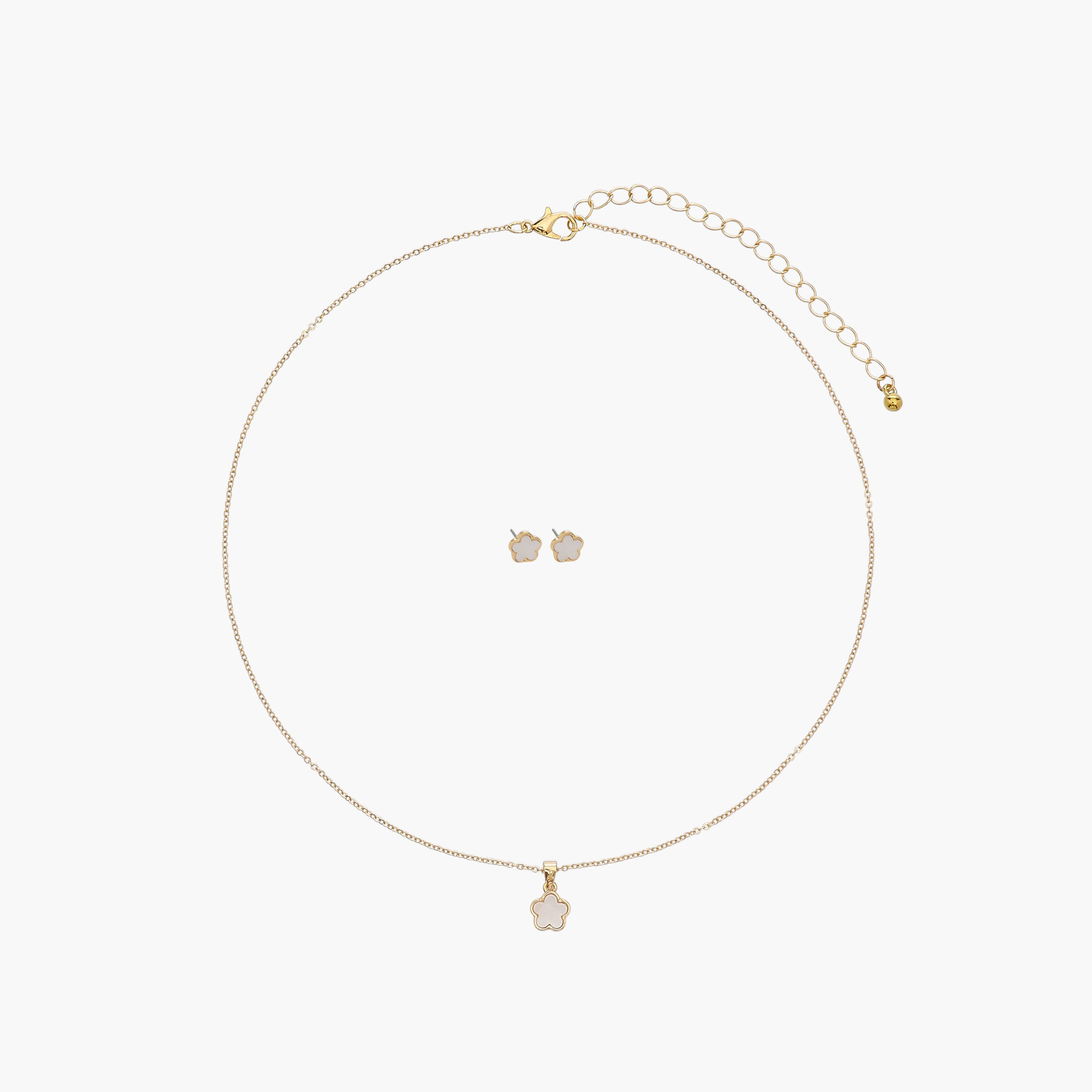 Pendant Necklace and Earrings Set with Floral Shape-women-watchesandjewellery-jewellery-jewellerysets-image-1