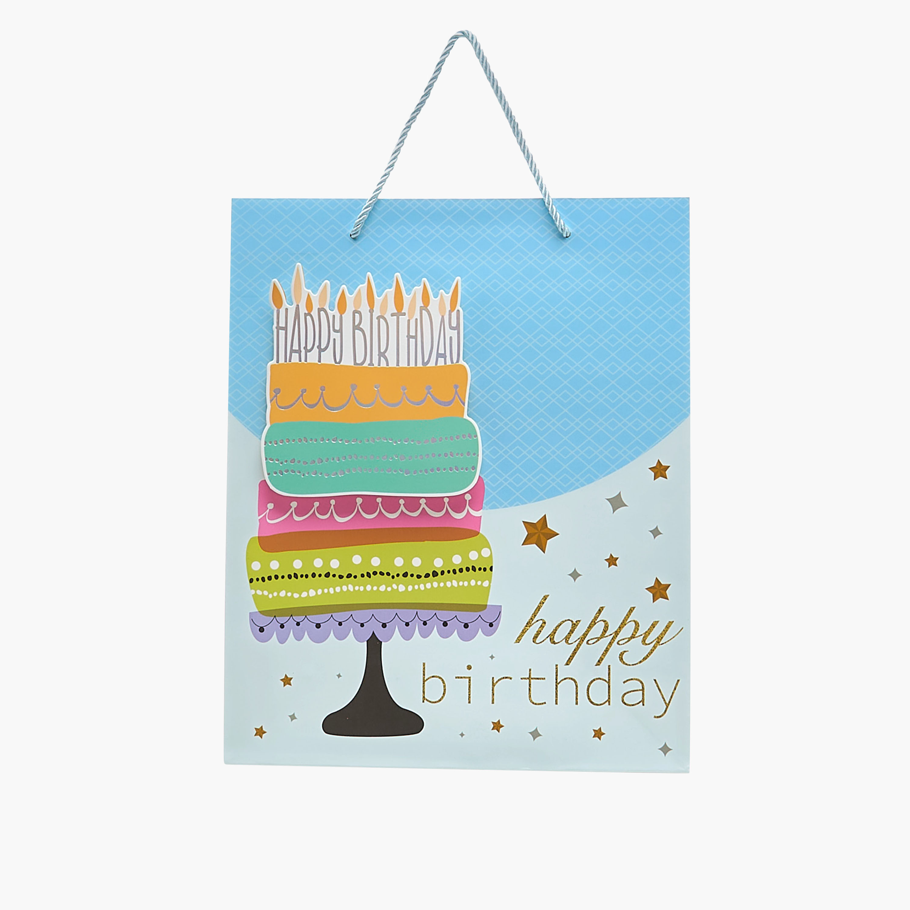 شنطة هدايا ورق بطبعات عيد ميلاد - متوسطة-household-giftingaccessories-giftings-image-1