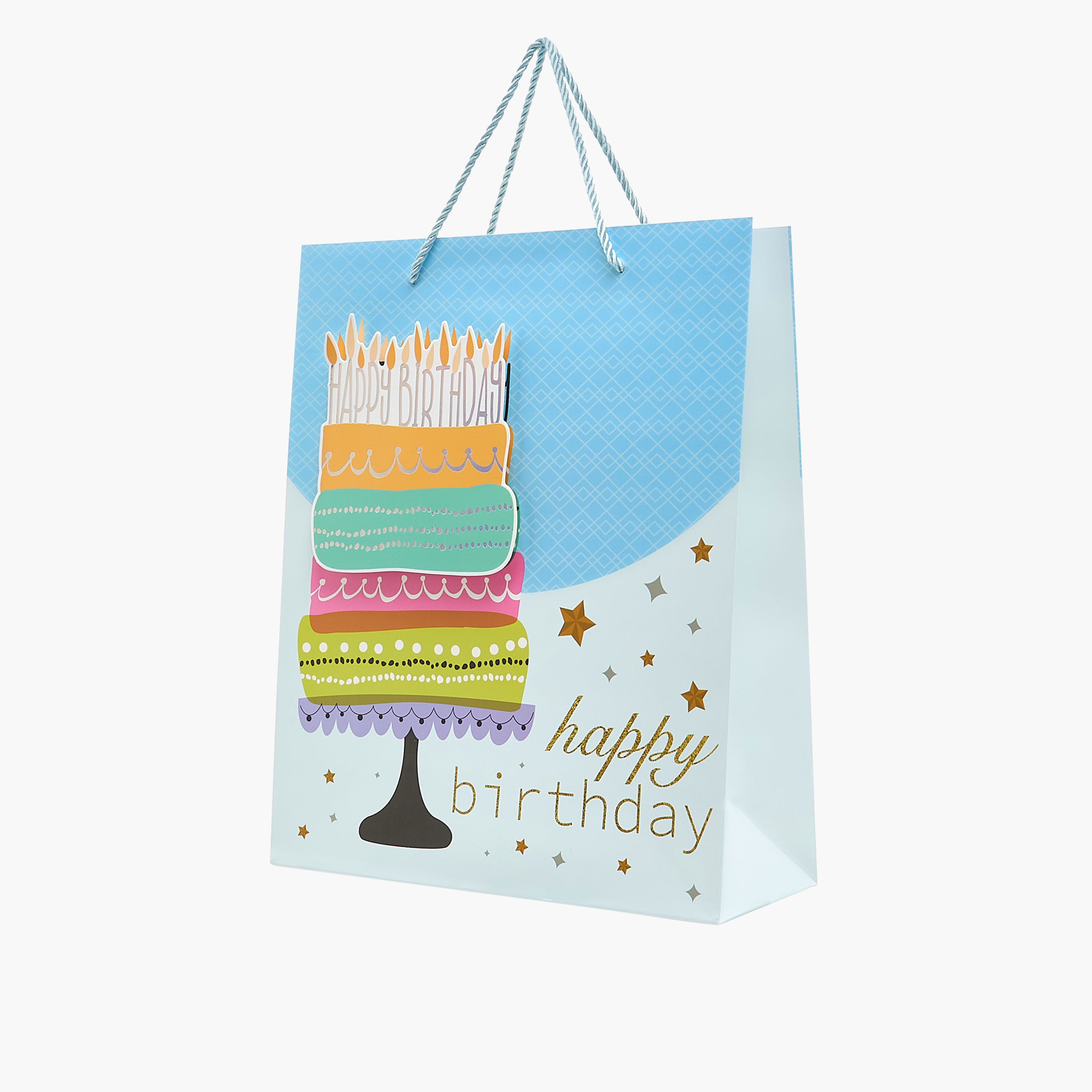 شنطة هدايا ورق بطبعات عيد ميلاد - متوسطة-household-giftingaccessories-giftings-image-2