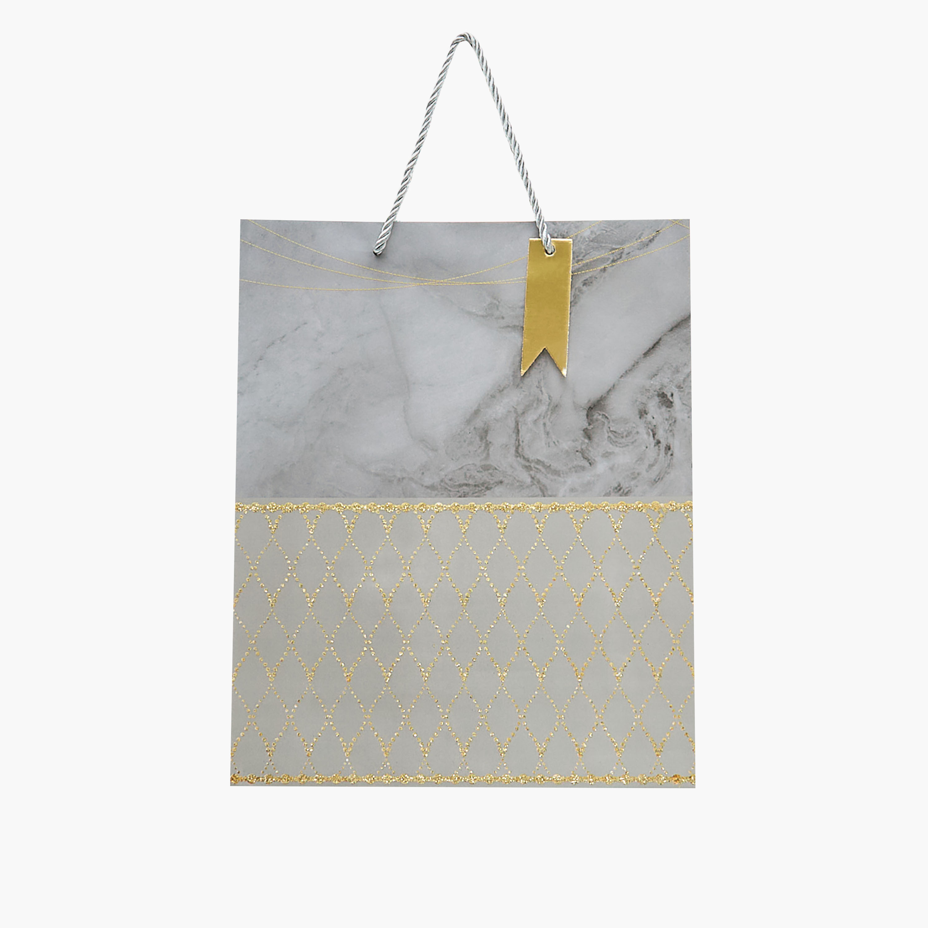 Marble Glitter Print Paper Gift Bag - Medium-household-giftingaccessories-giftings-image-1